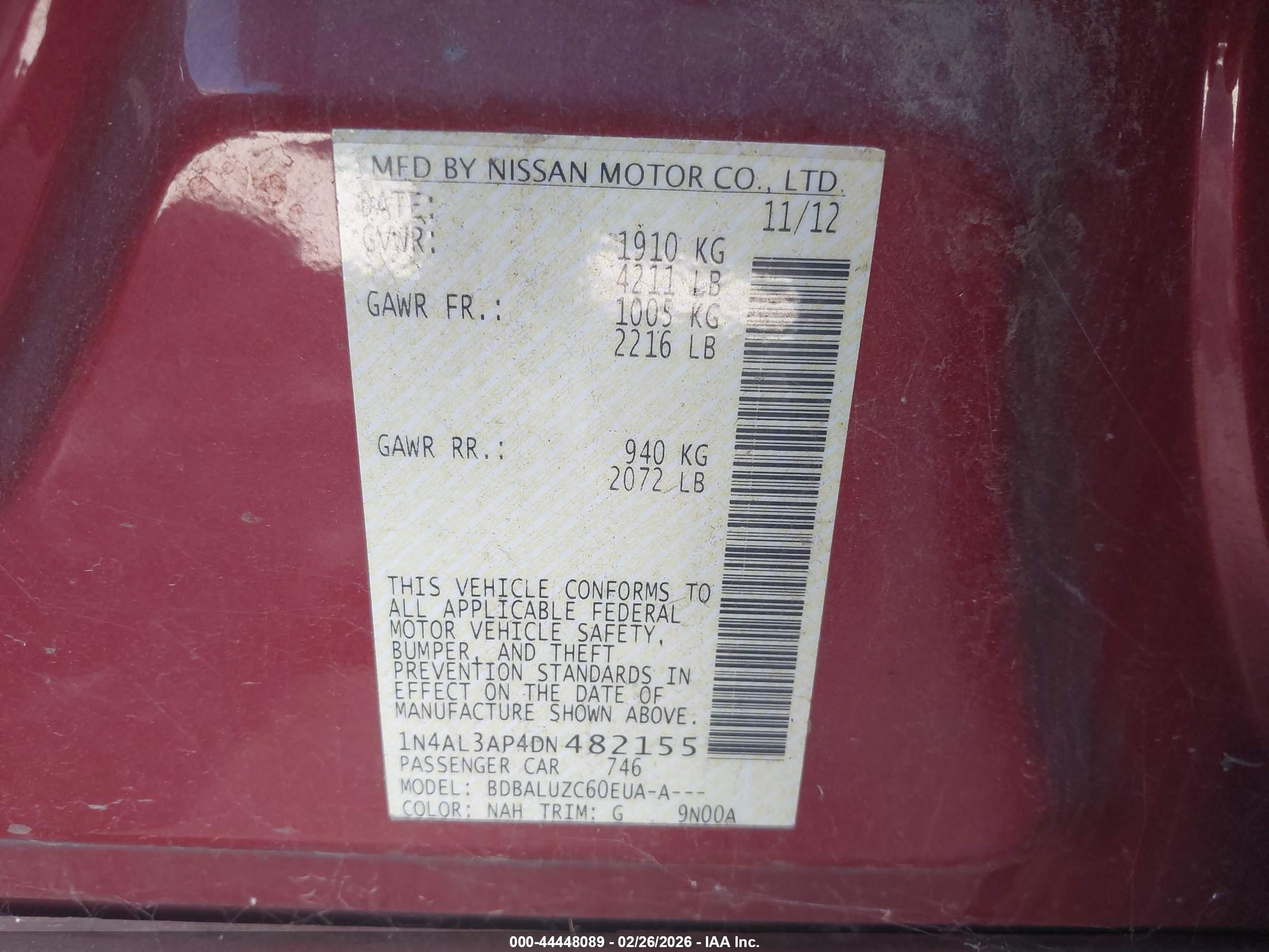 NISSAN ALTIMA image 9