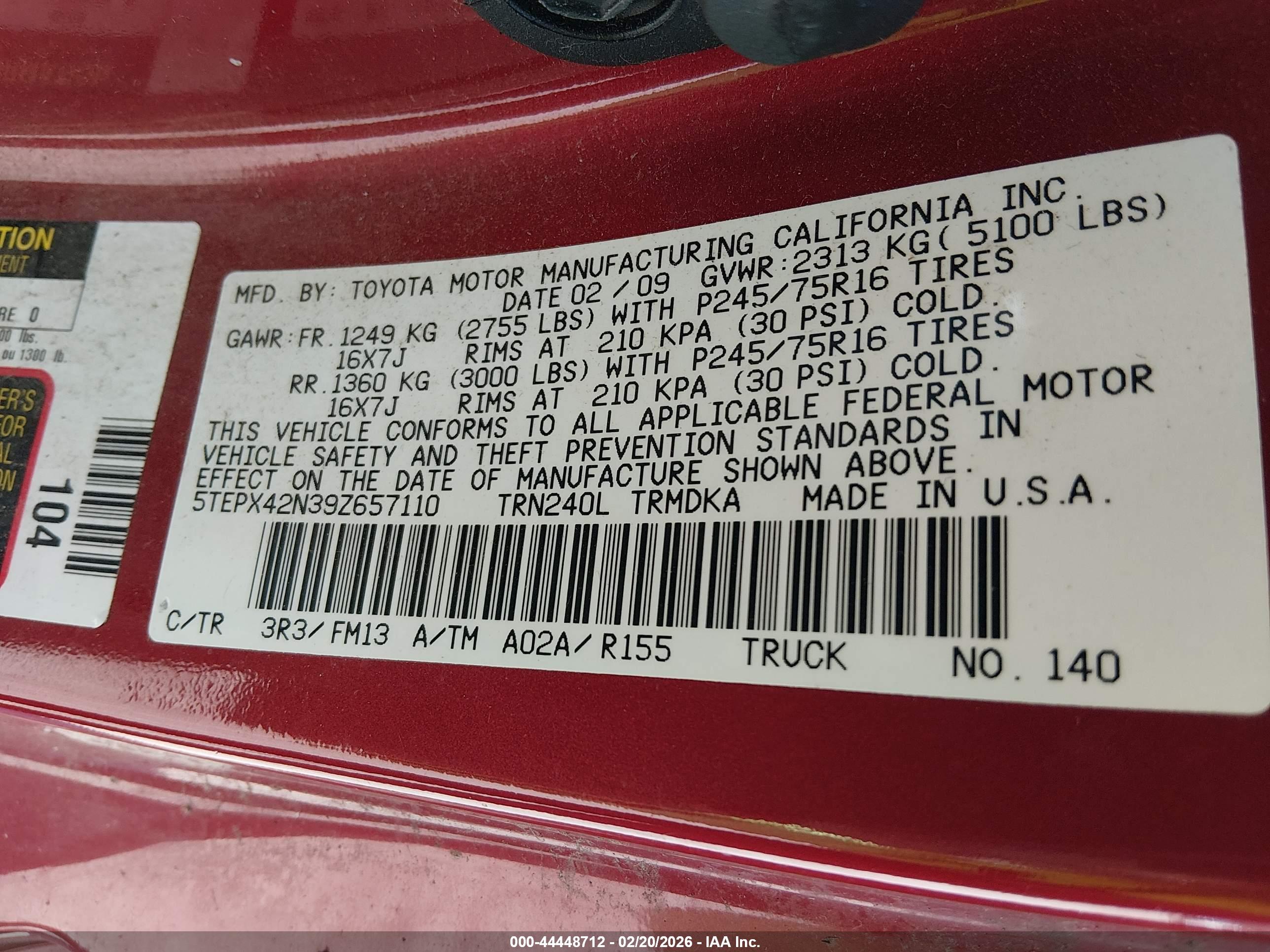 TOYOTA TACOMA image 9