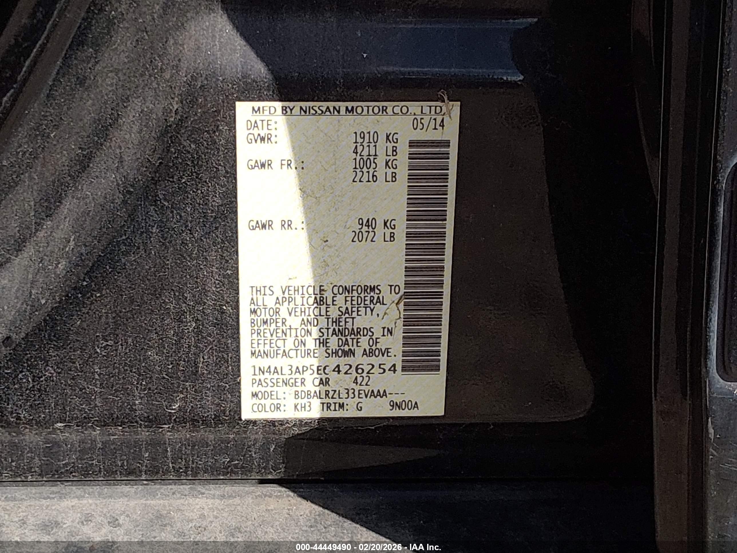 NISSAN ALTIMA image 9