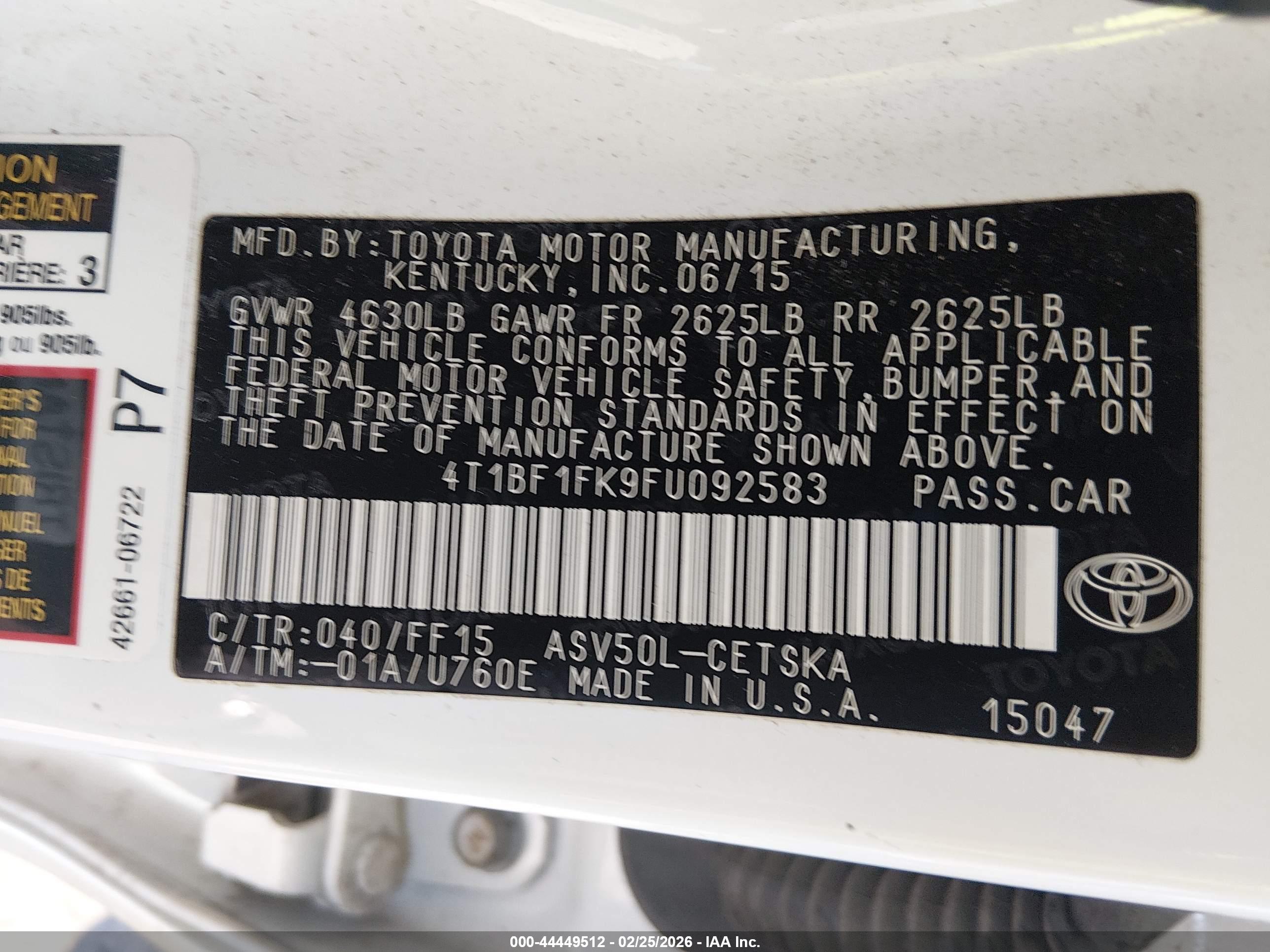 TOYOTA CAMRY image 9