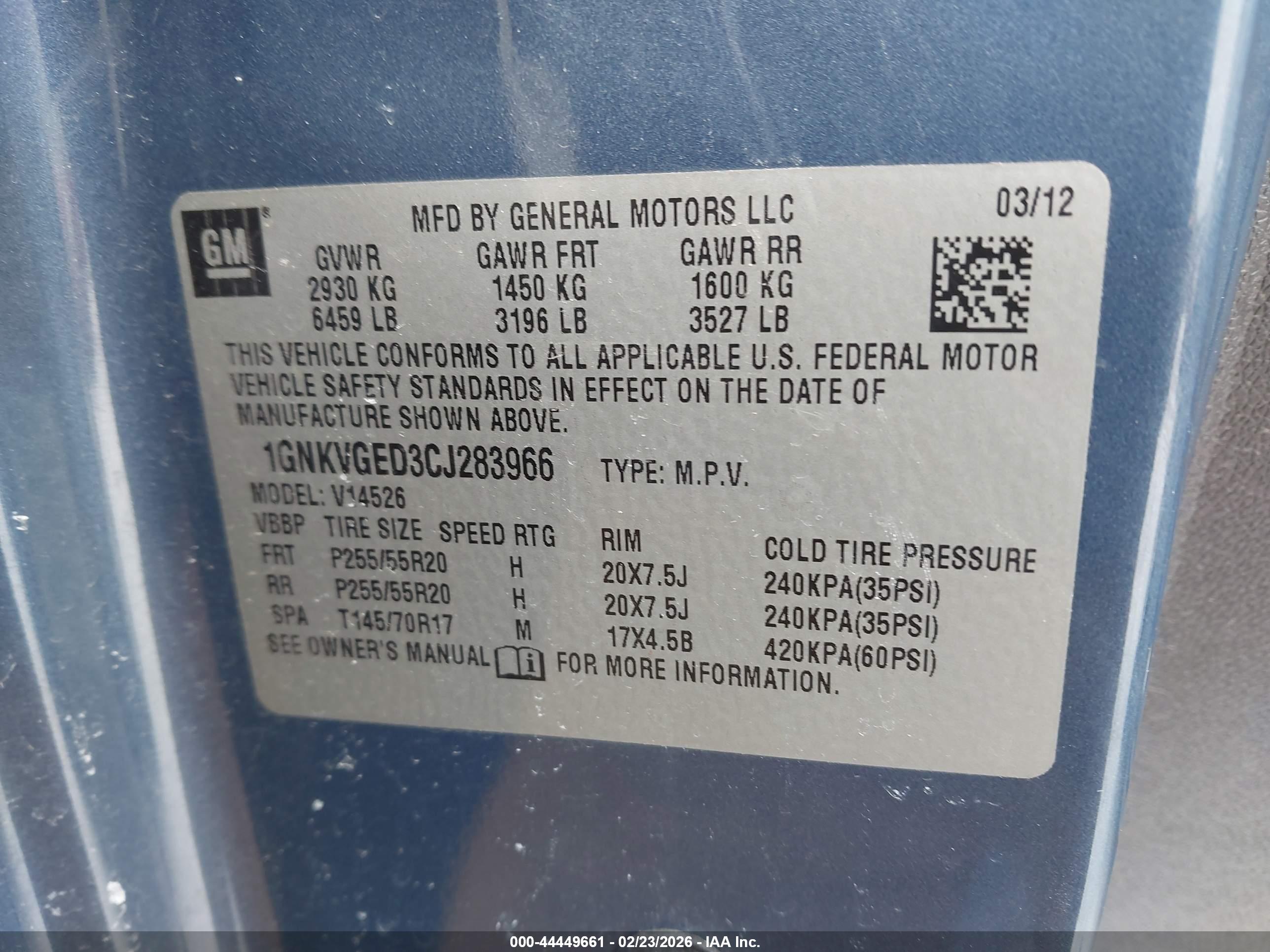 CHEVROLET TRAVERSE image 9