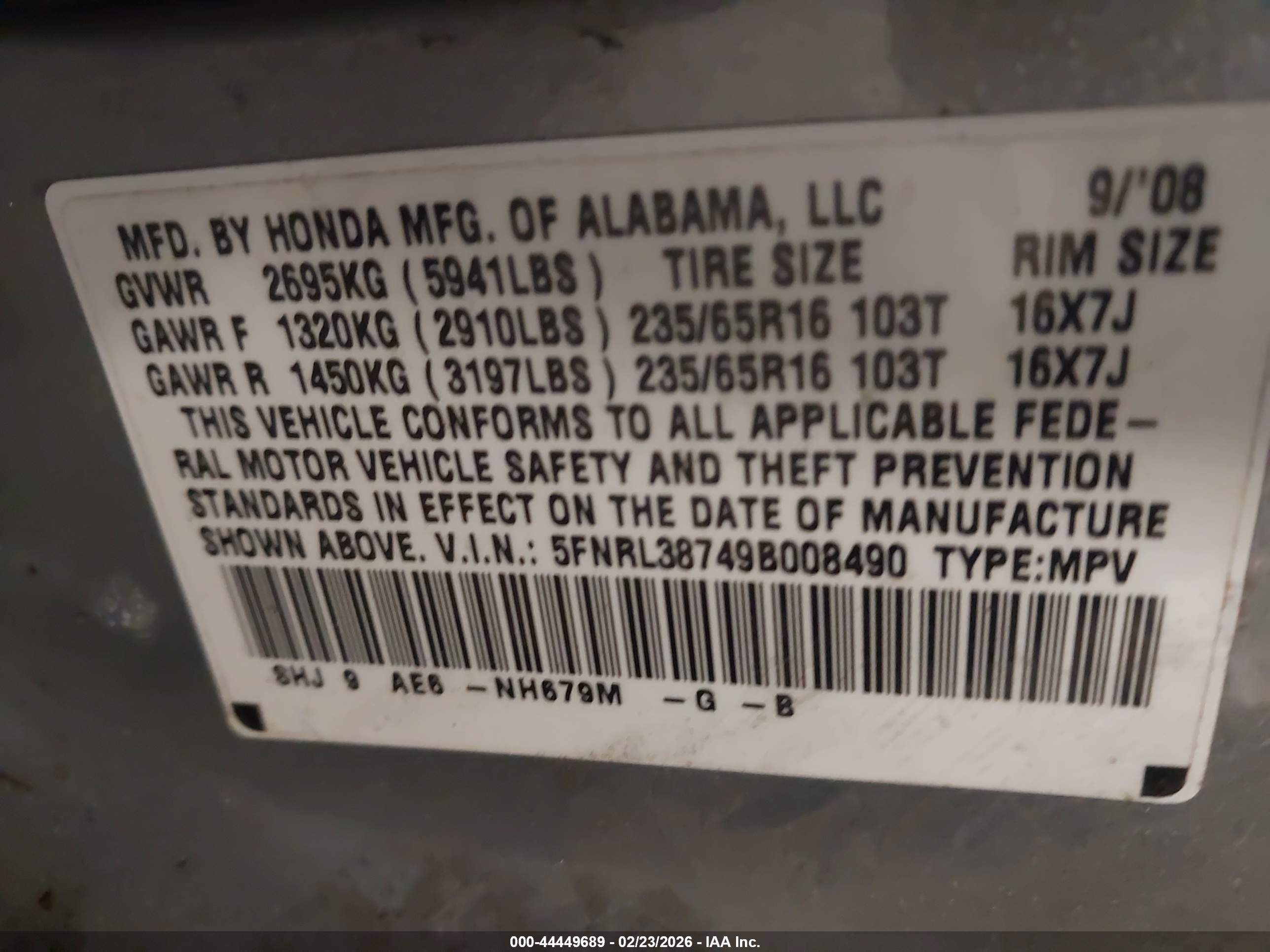 HONDA ODYSSEY image 9