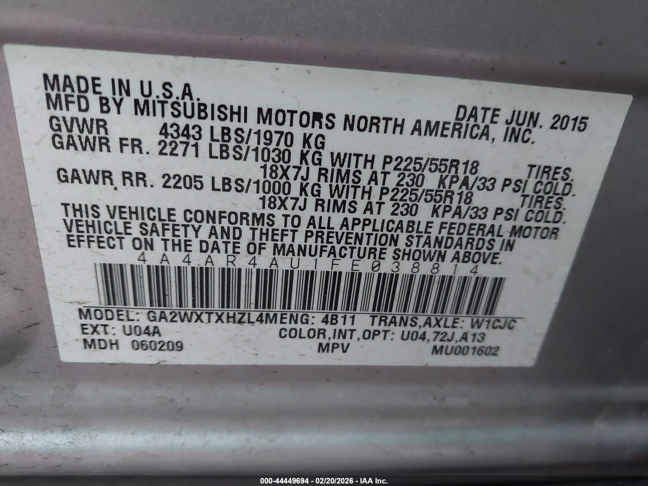 MITSUBISHI OUTLANDER image 9