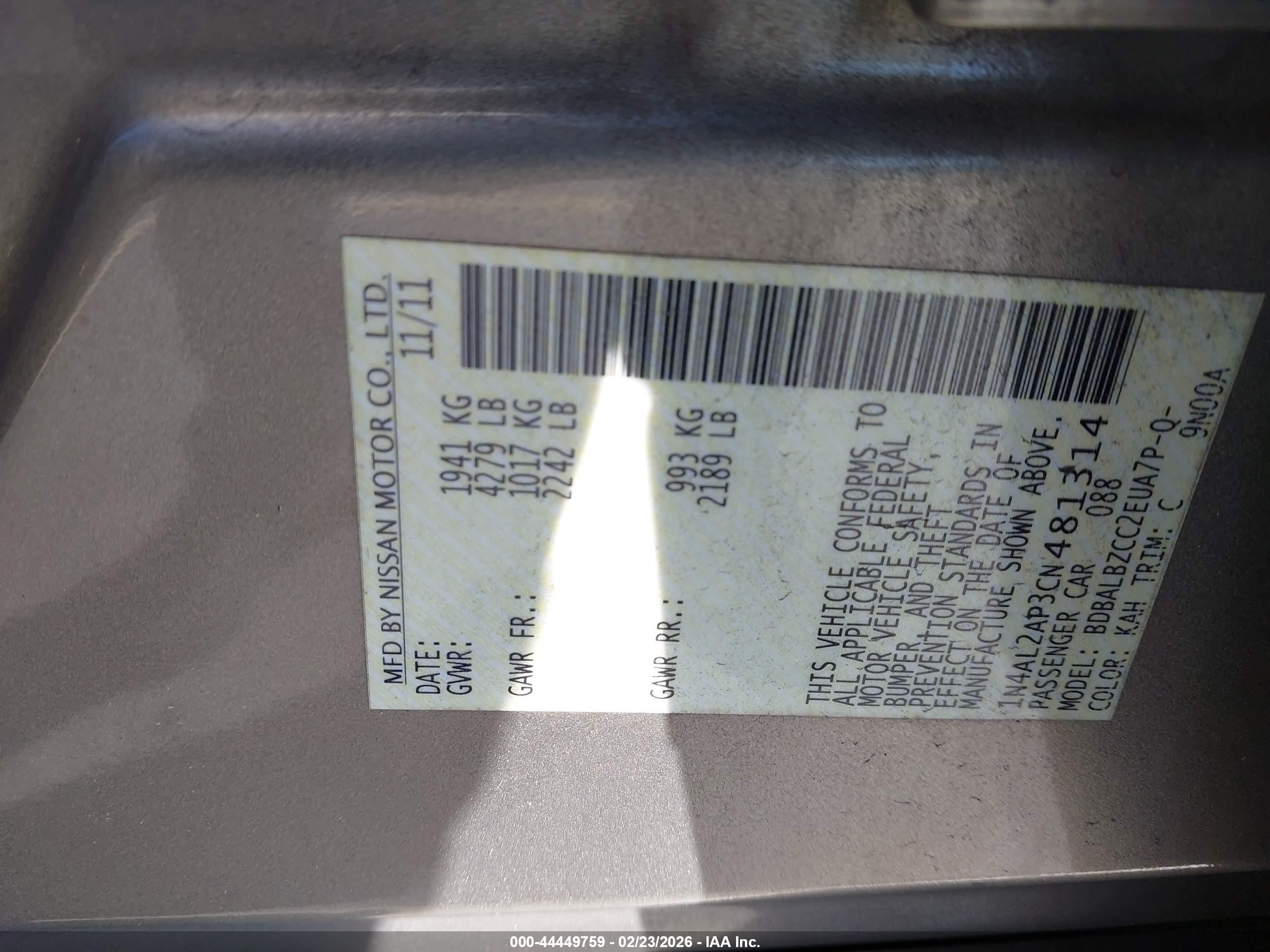 NISSAN ALTIMA image 9