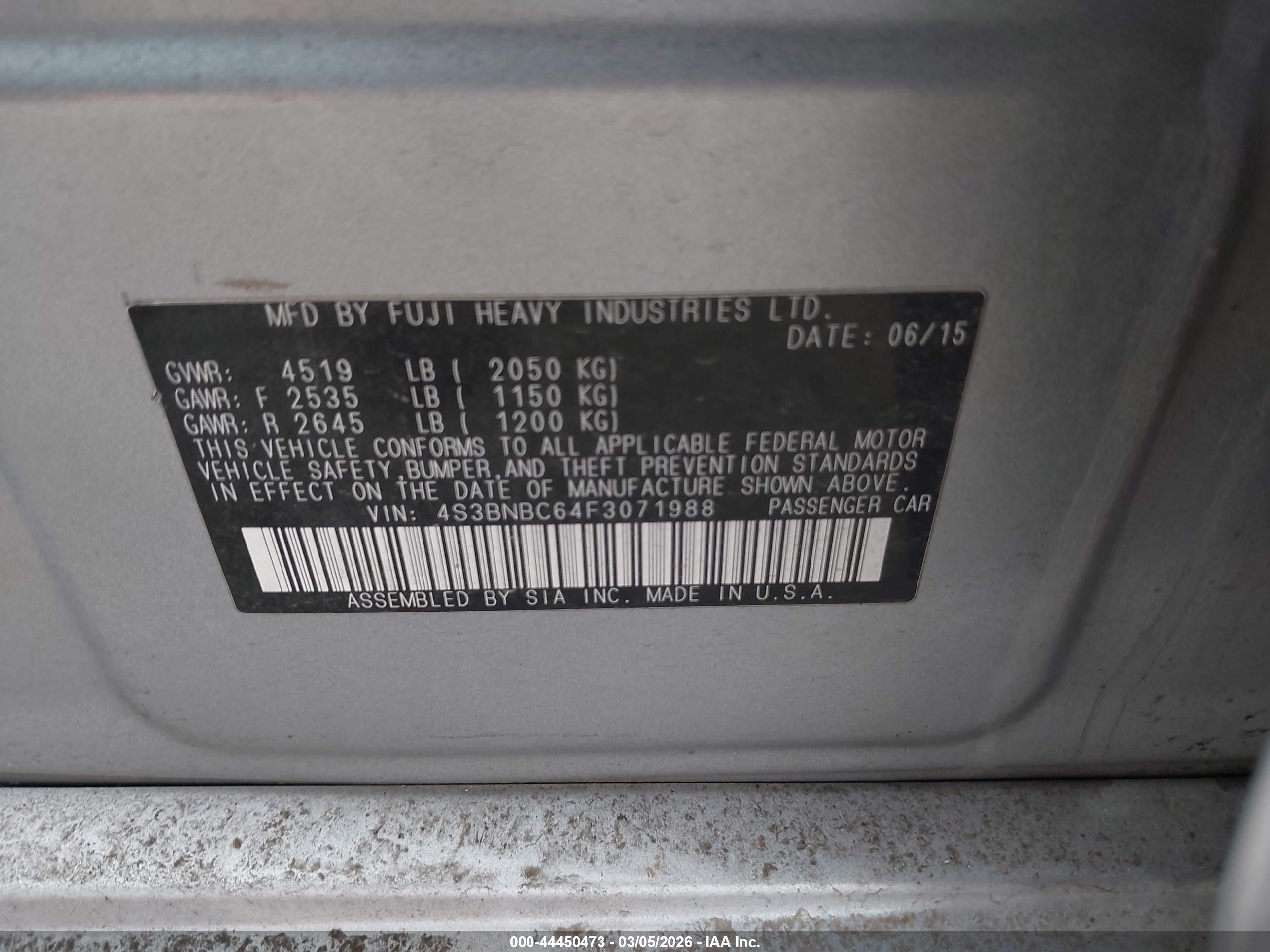 SUBARU LEGACY image 9