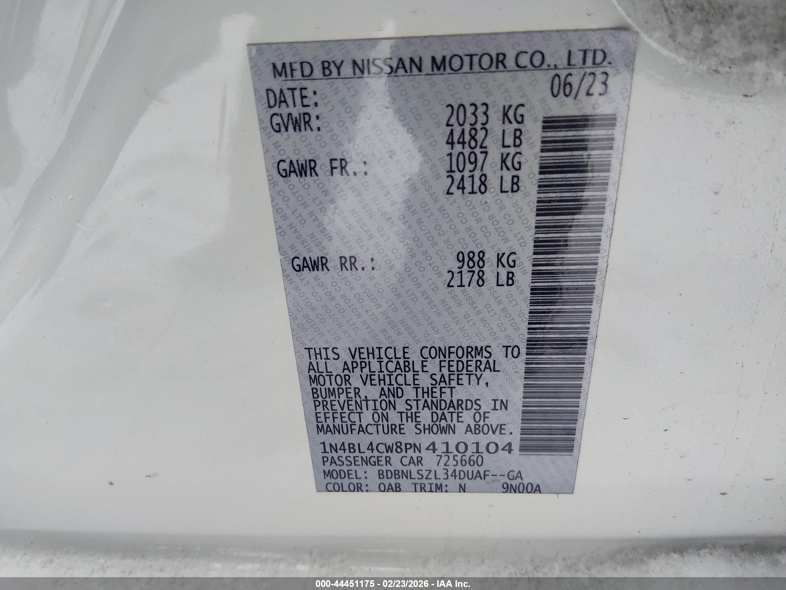 NISSAN ALTIMA image 9