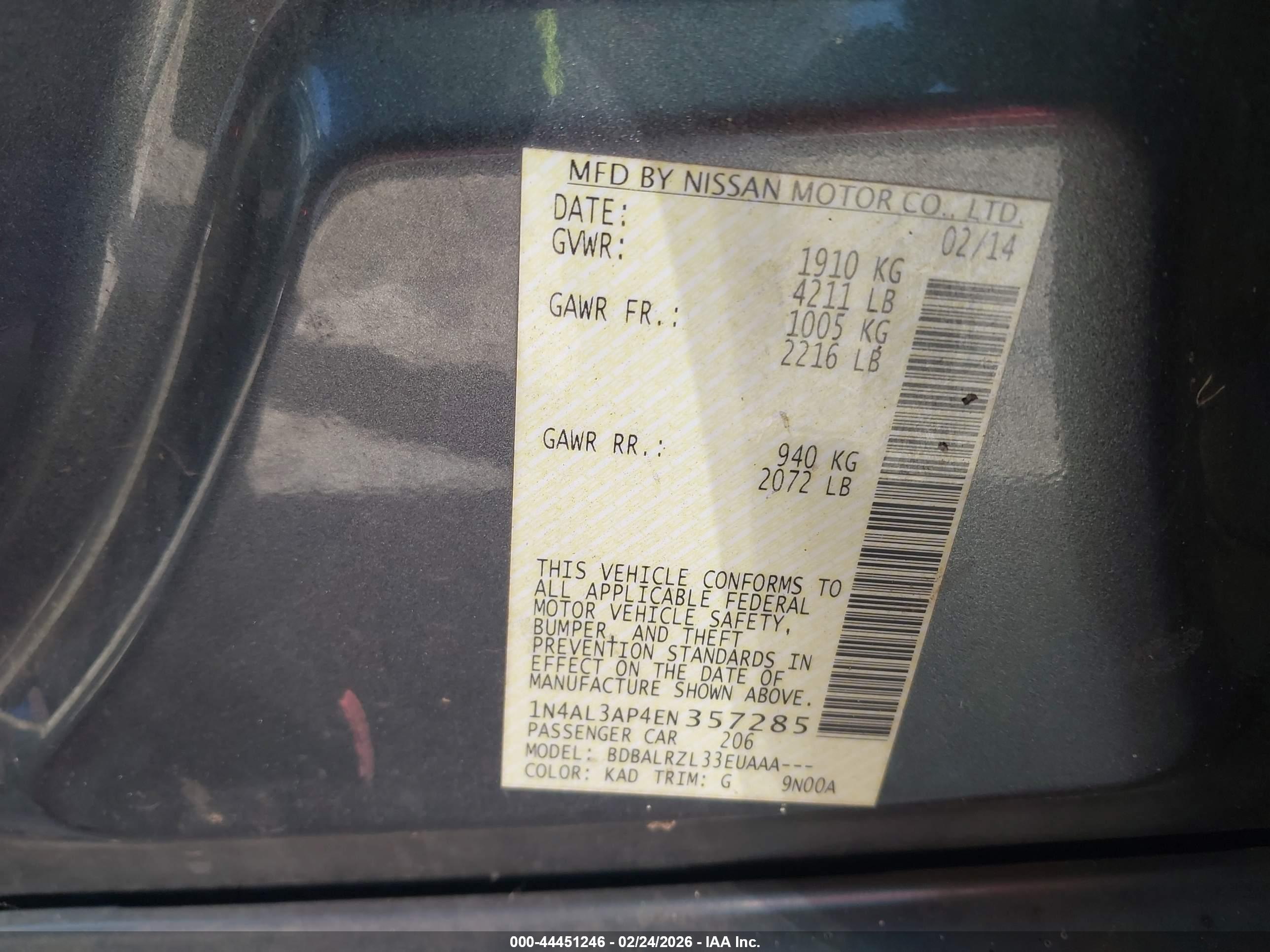 NISSAN ALTIMA image 9