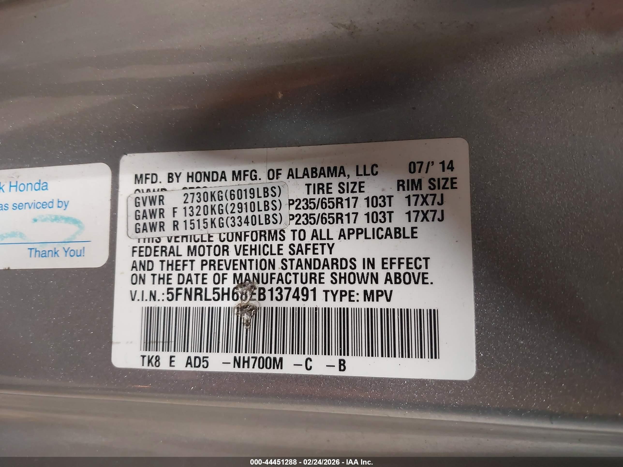 HONDA ODYSSEY image 9