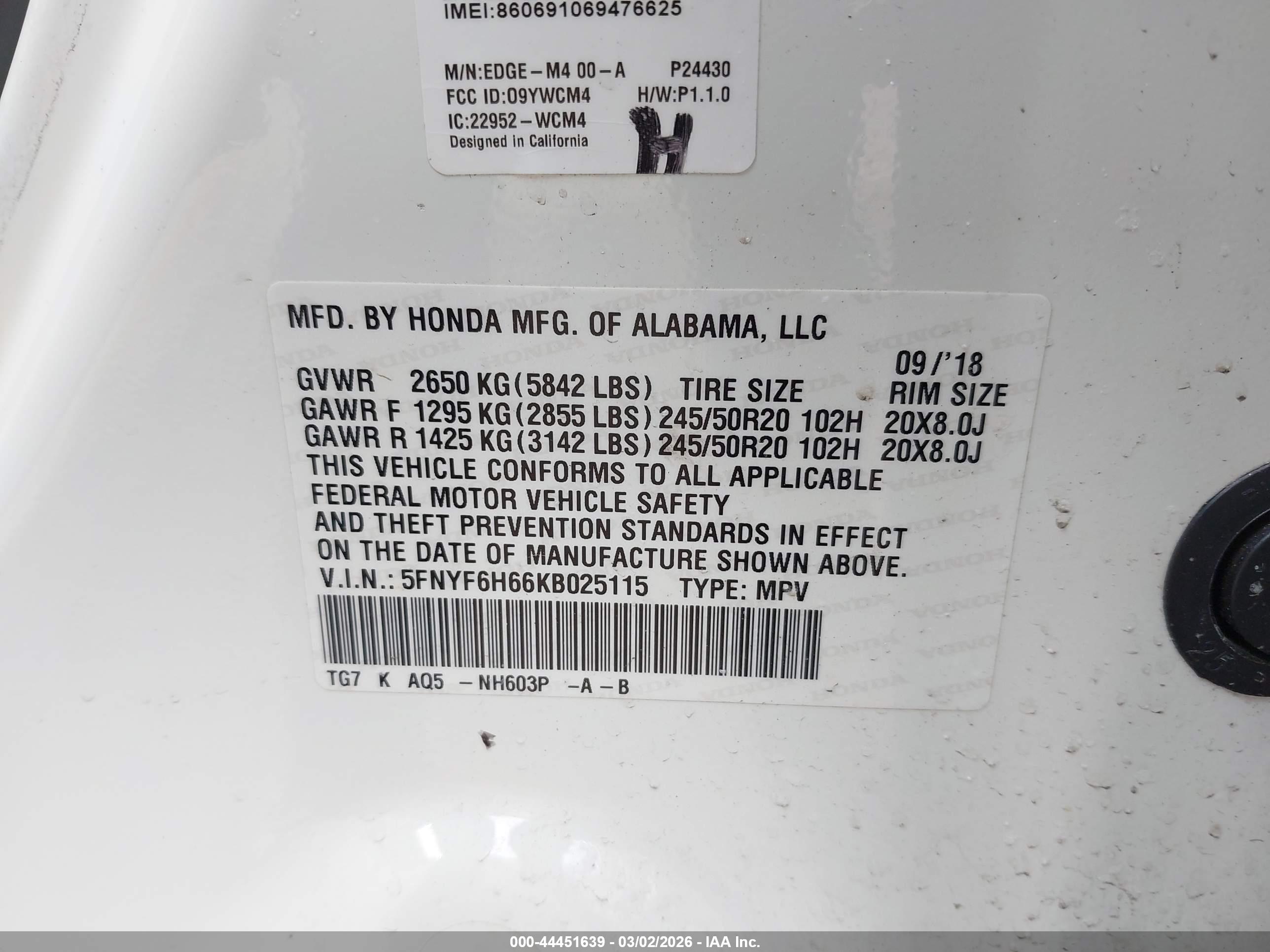 HONDA PILOT image 9