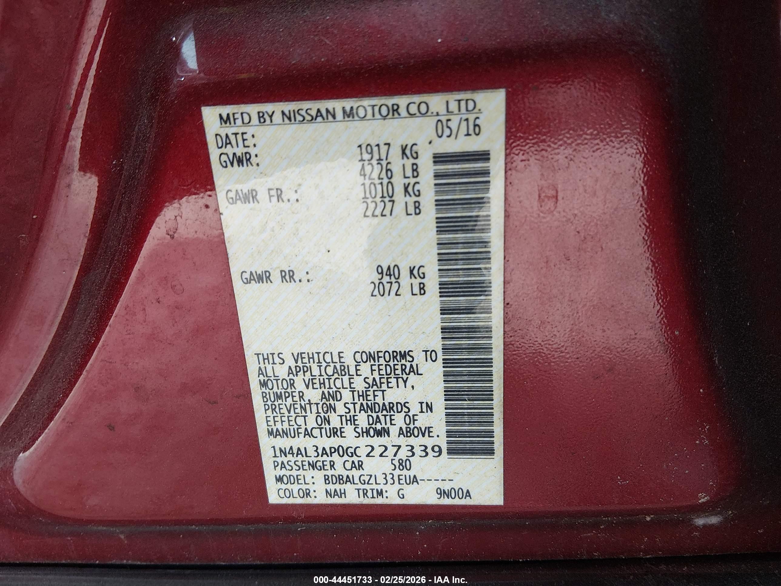 NISSAN ALTIMA image 9