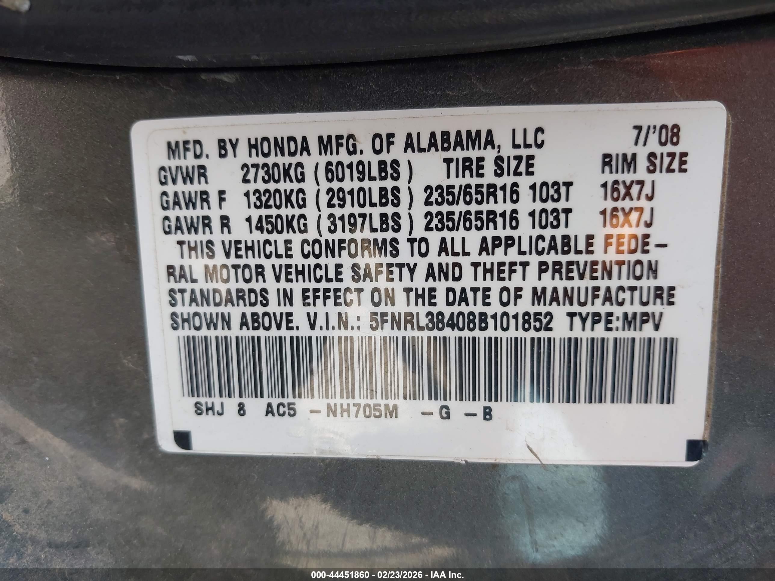 HONDA ODYSSEY image 9