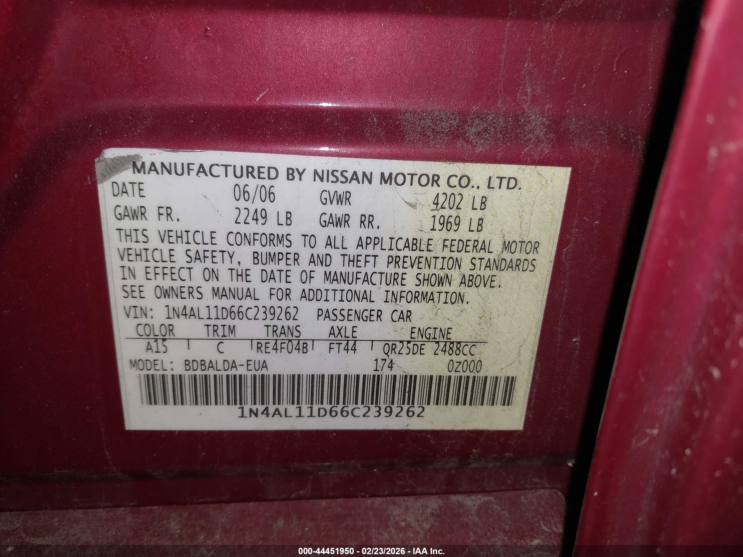NISSAN ALTIMA image 9