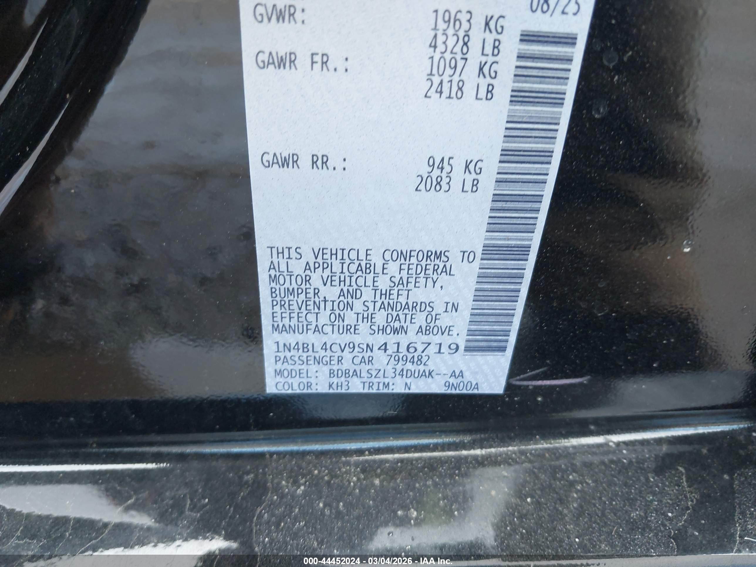 NISSAN ALTIMA image 9
