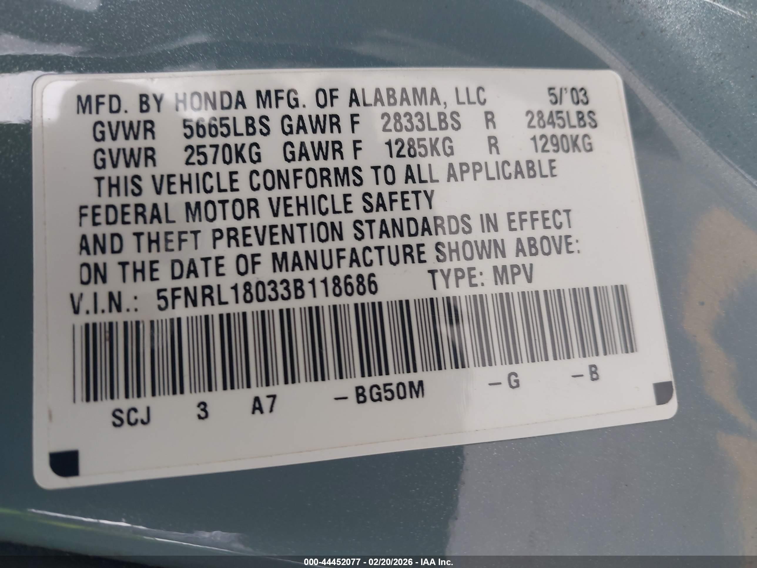 HONDA ODYSSEY image 9