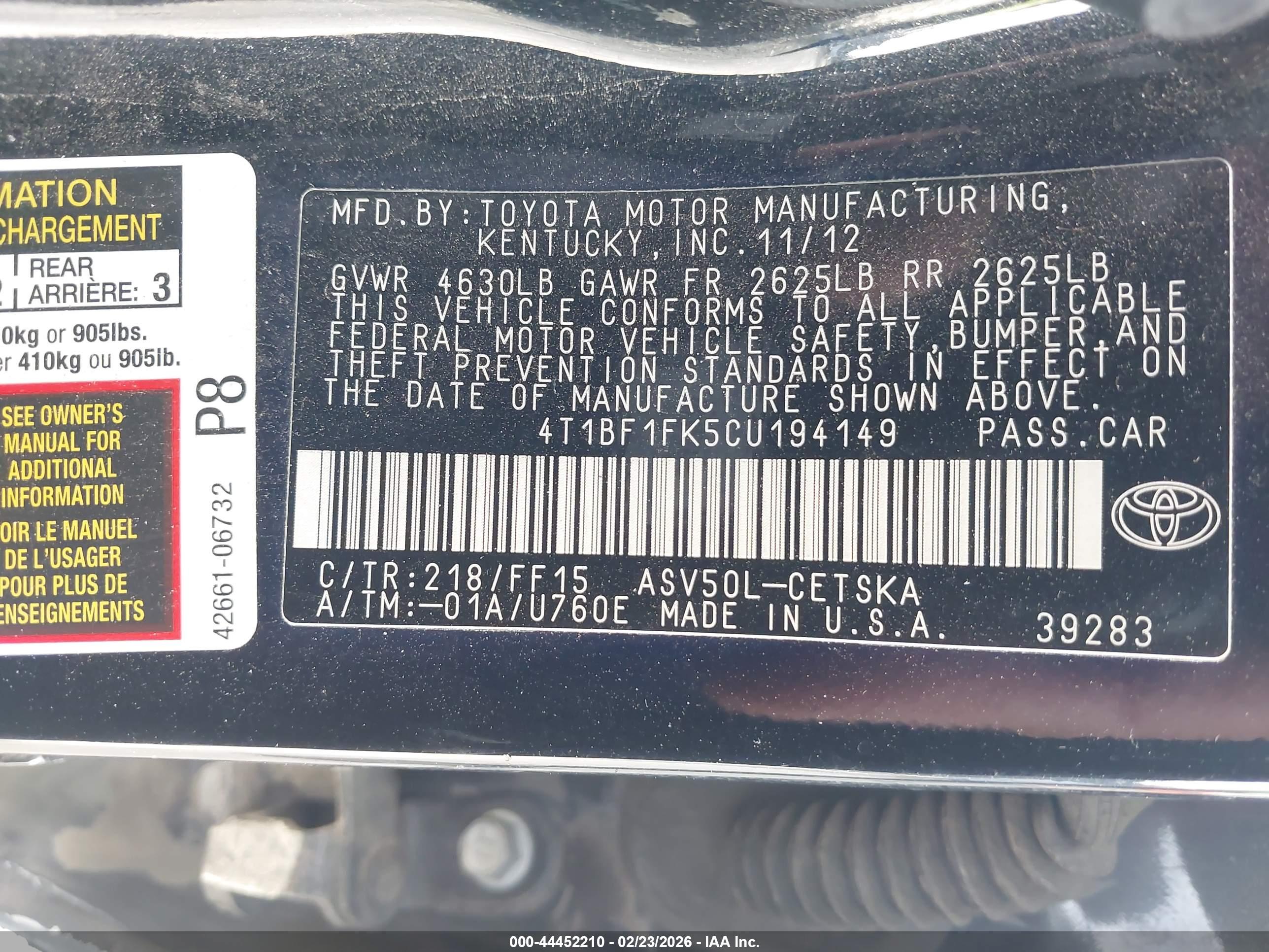 TOYOTA CAMRY image 9