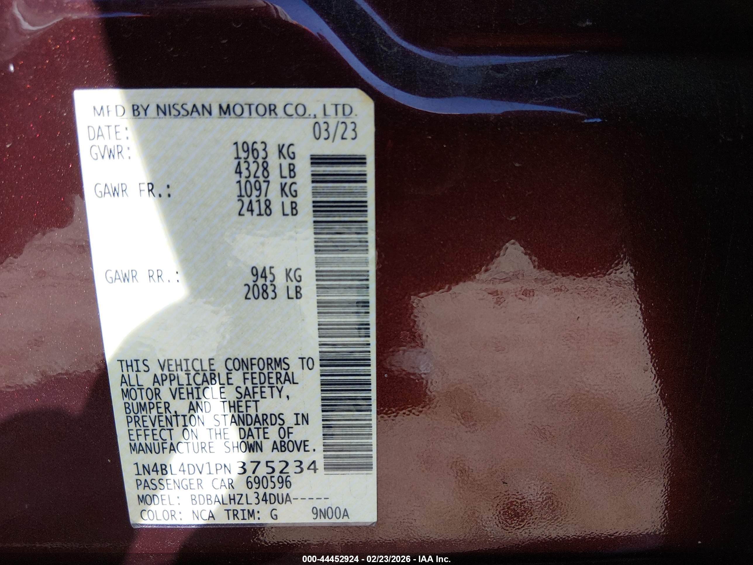 NISSAN ALTIMA image 9