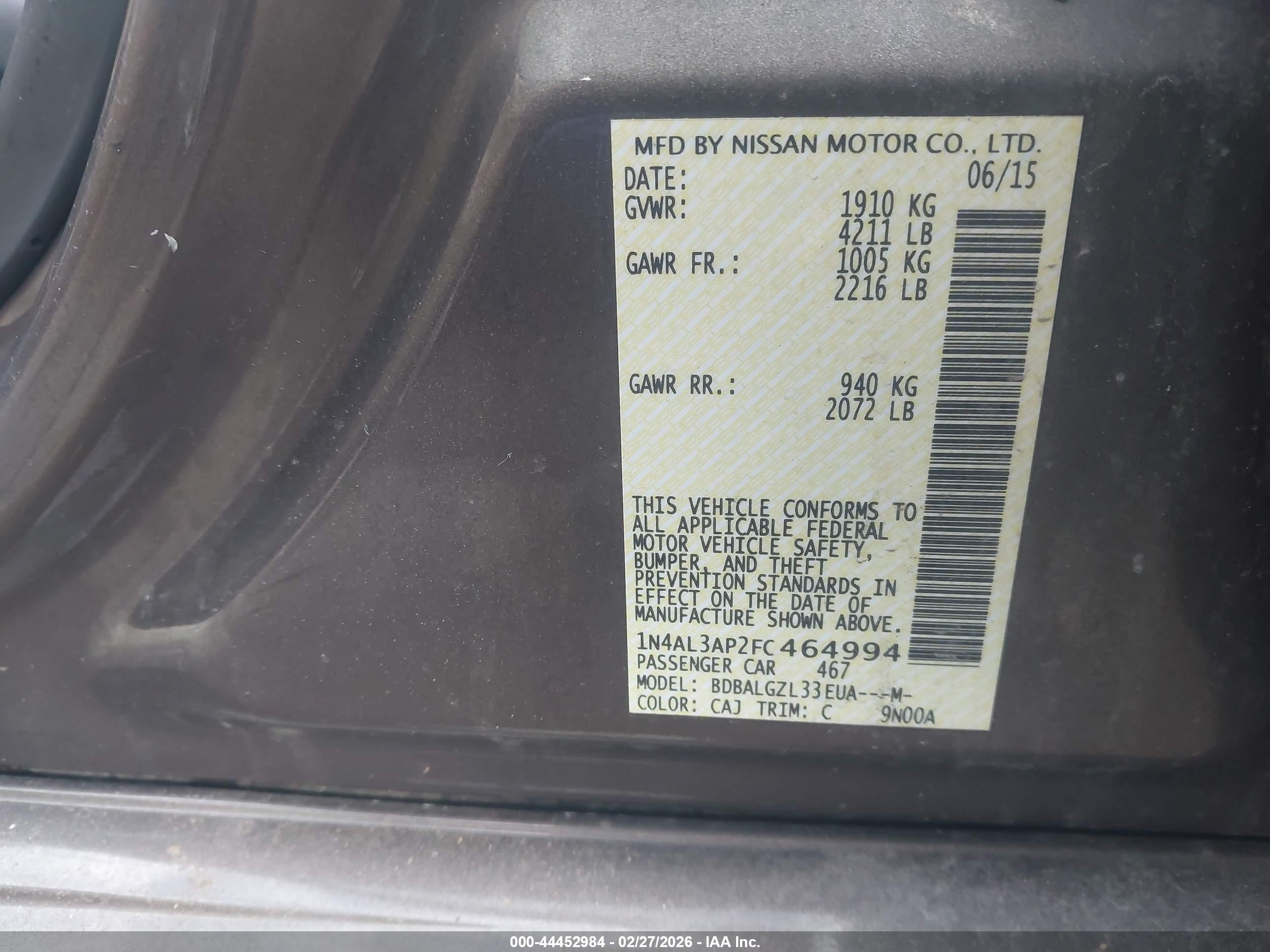 NISSAN ALTIMA image 9