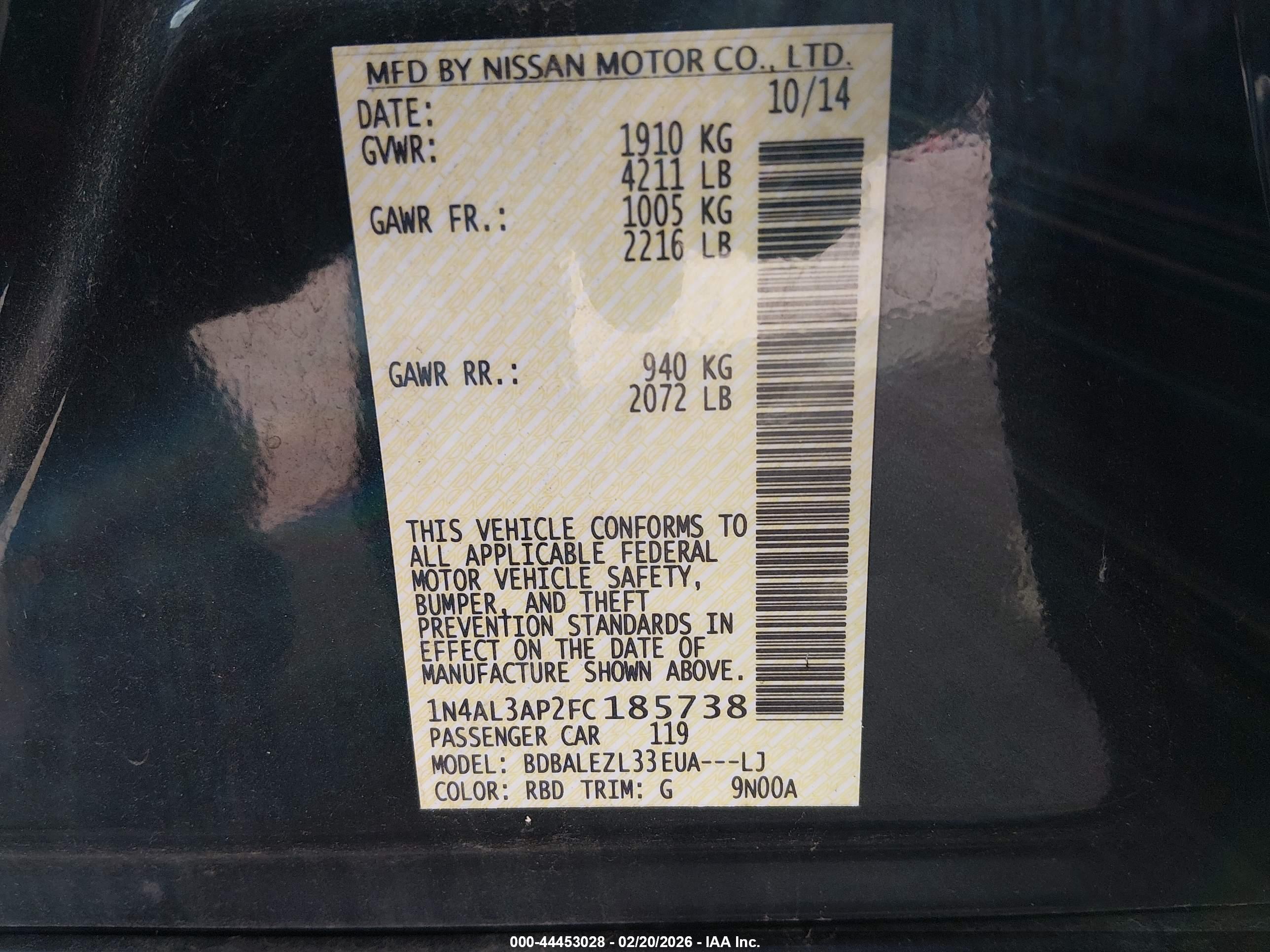 NISSAN ALTIMA image 9