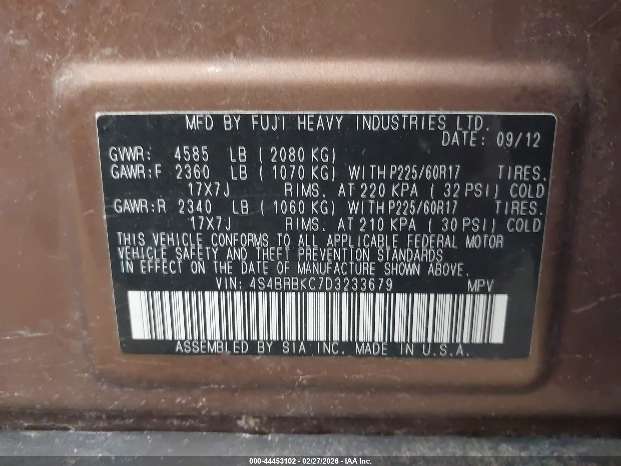SUBARU OUTBACK image 9