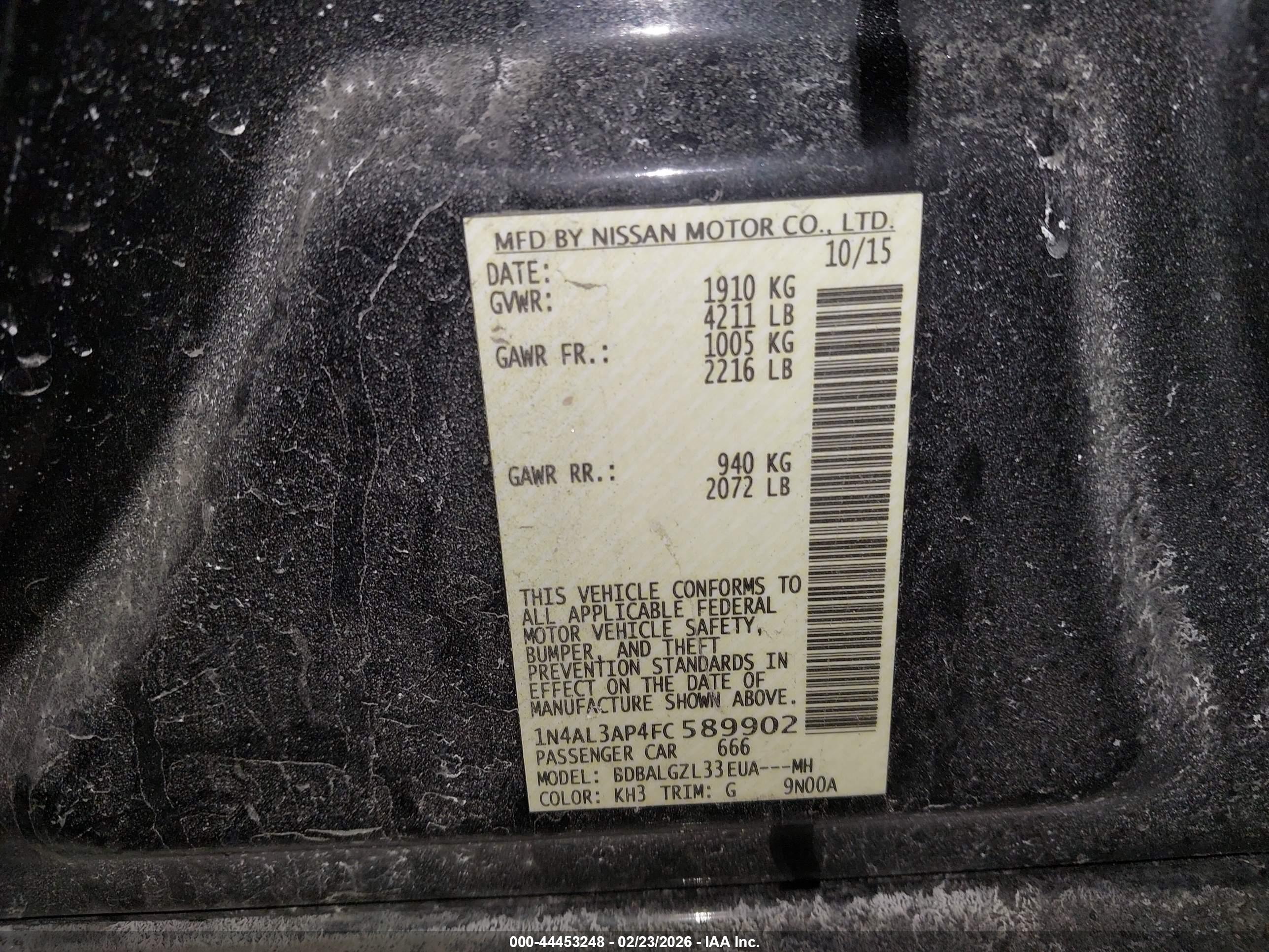 NISSAN ALTIMA image 9