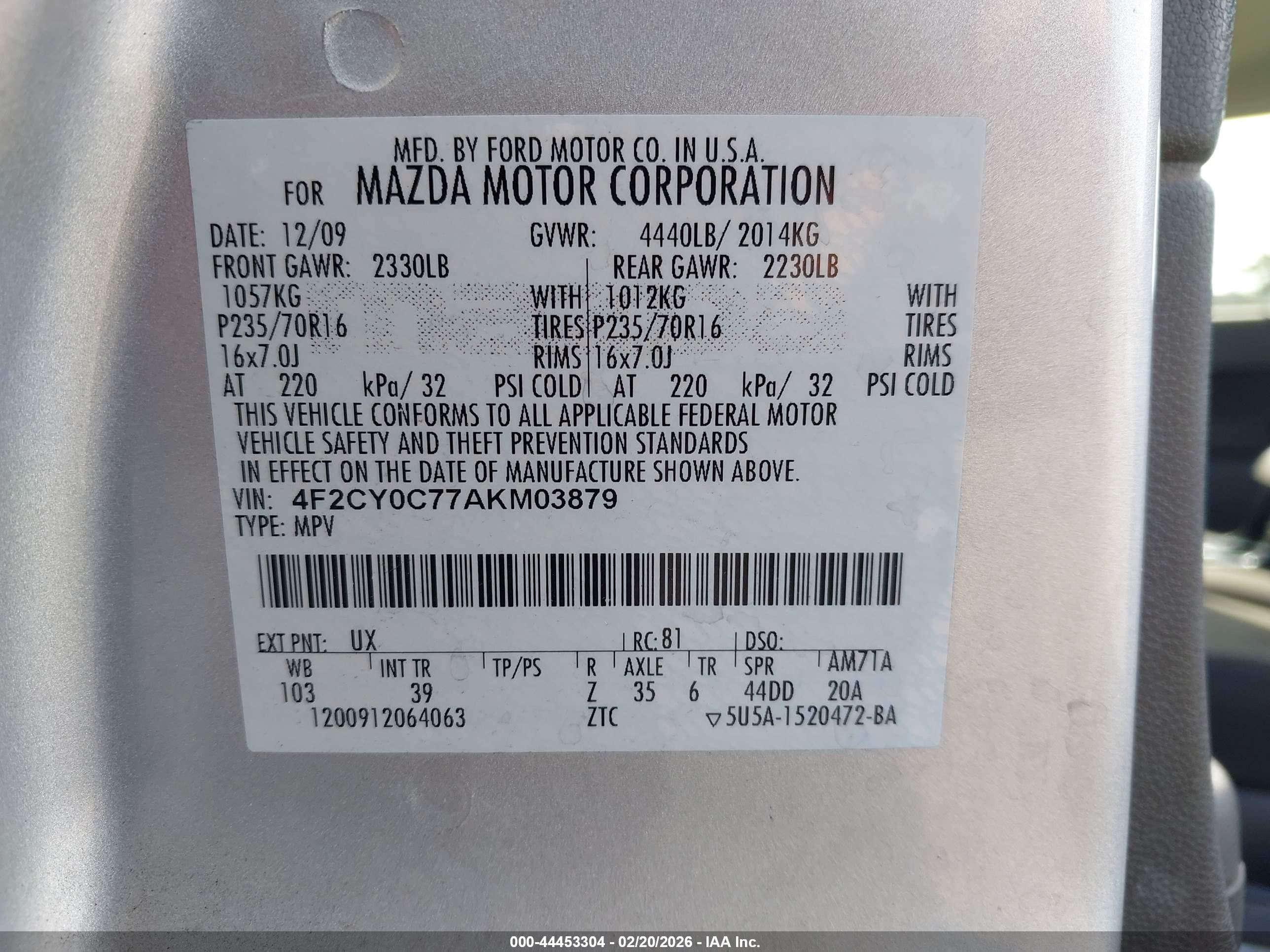 MAZDA TRIBUTE image 9