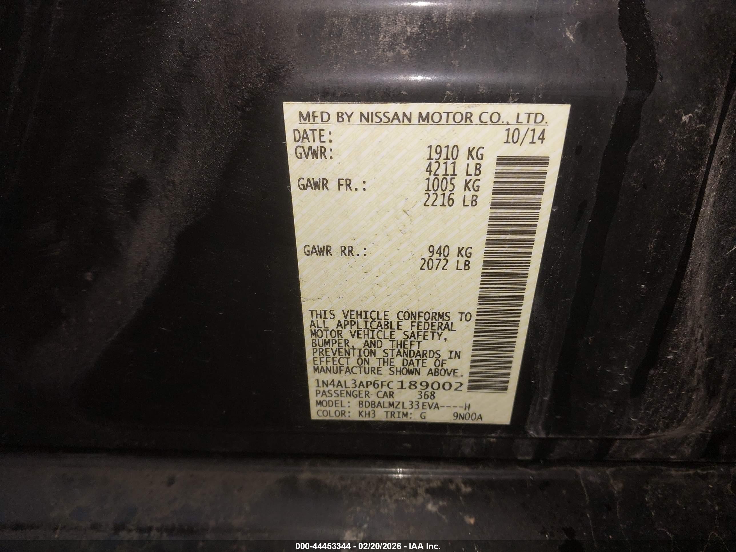 NISSAN ALTIMA image 9