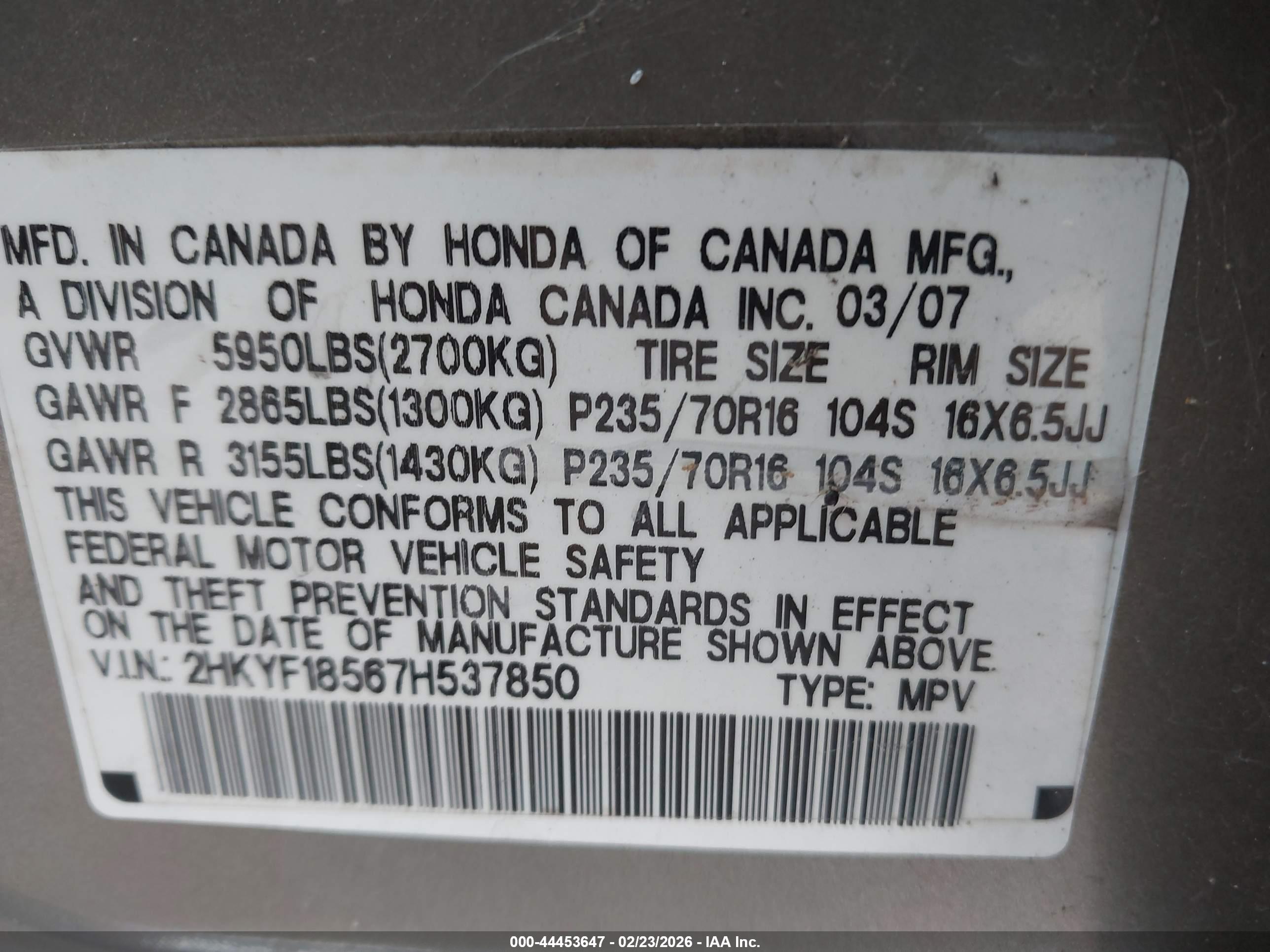 HONDA PILOT image 9