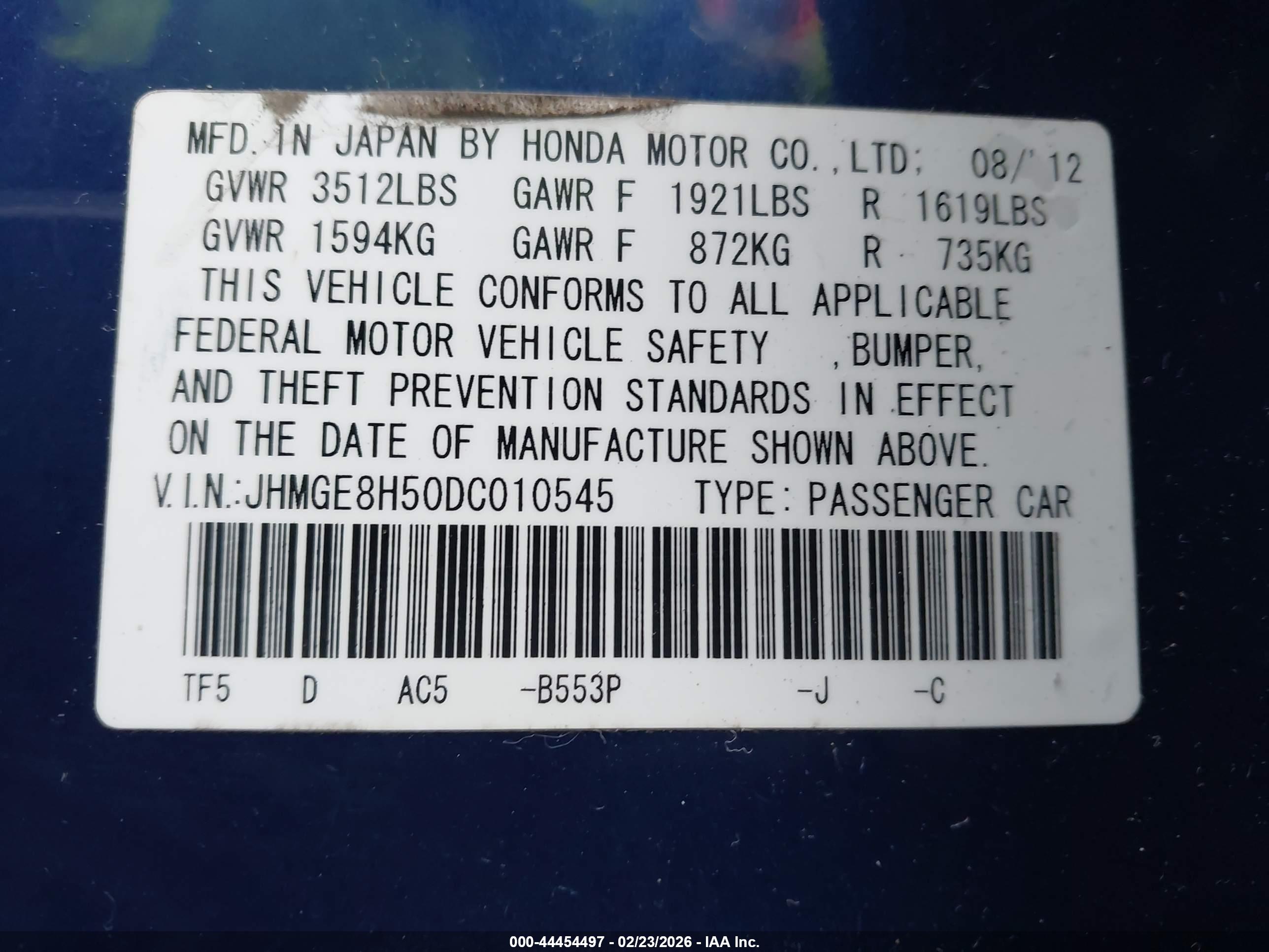 HONDA FIT image 9