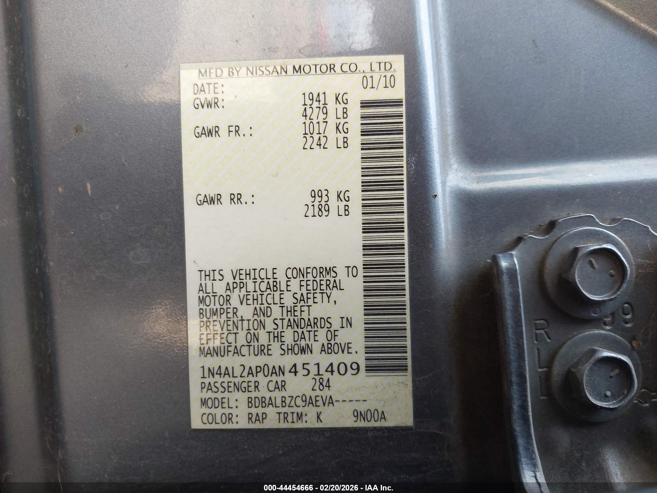 NISSAN ALTIMA image 9