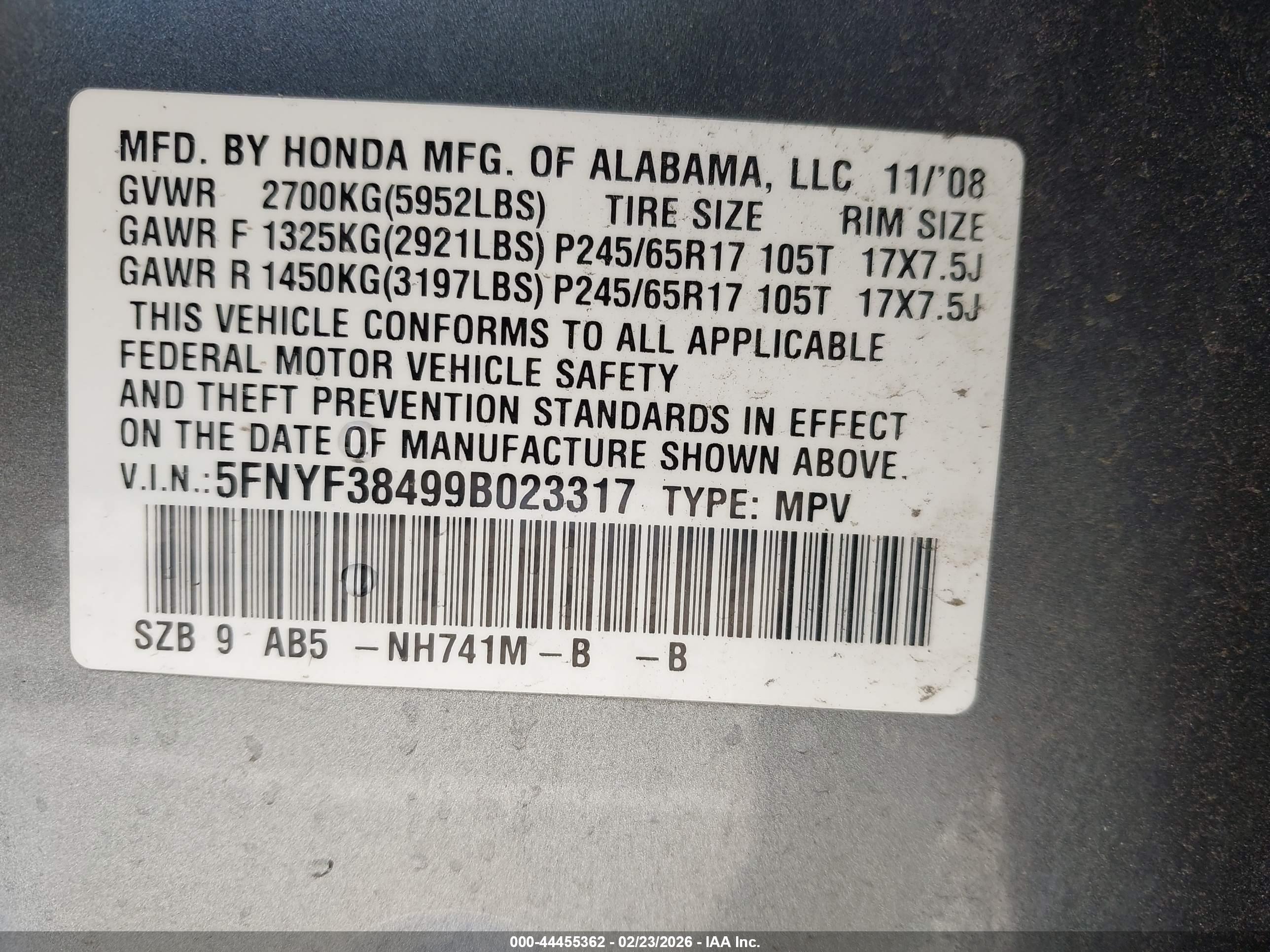 HONDA PILOT image 9
