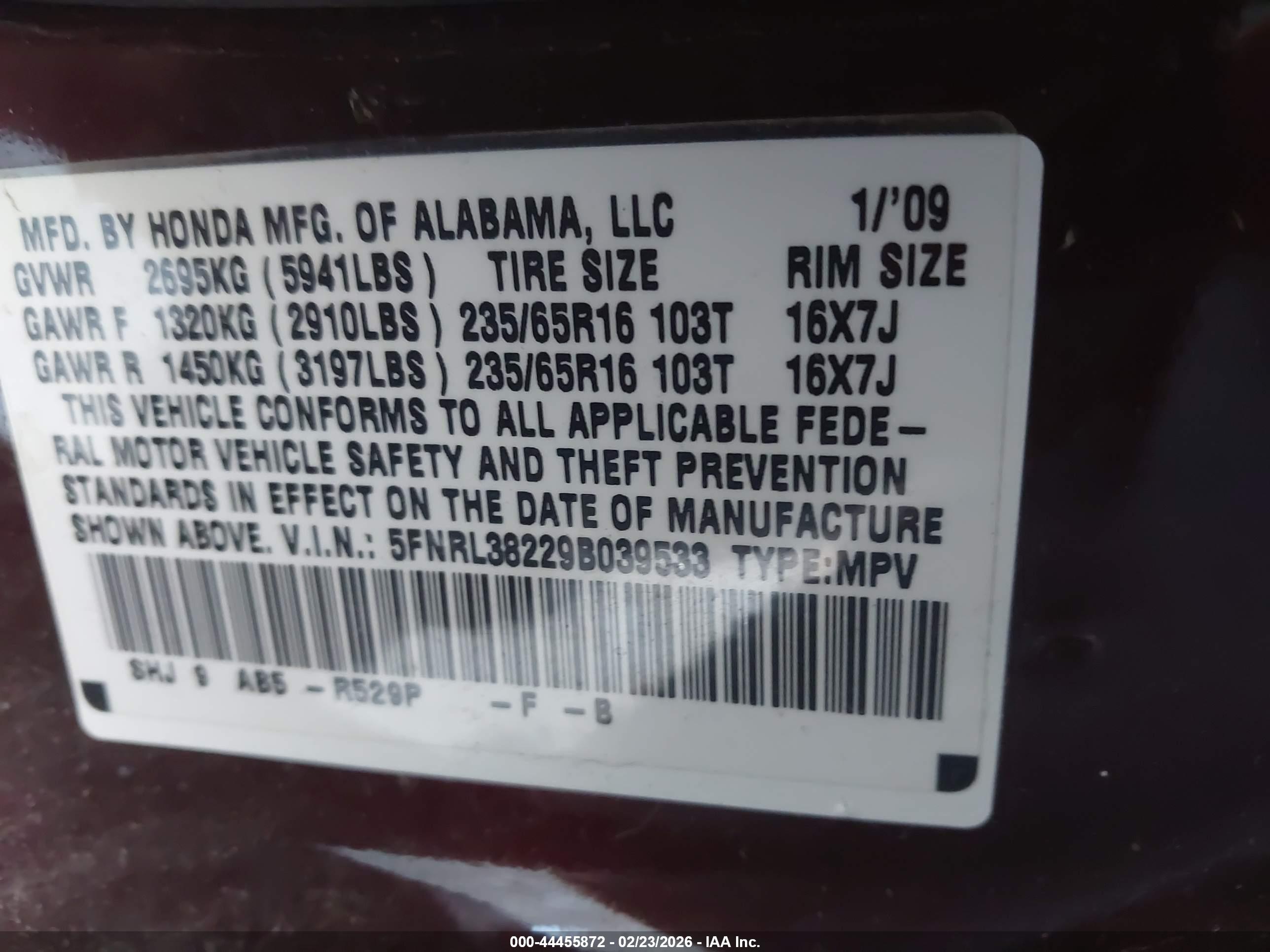 HONDA ODYSSEY image 9
