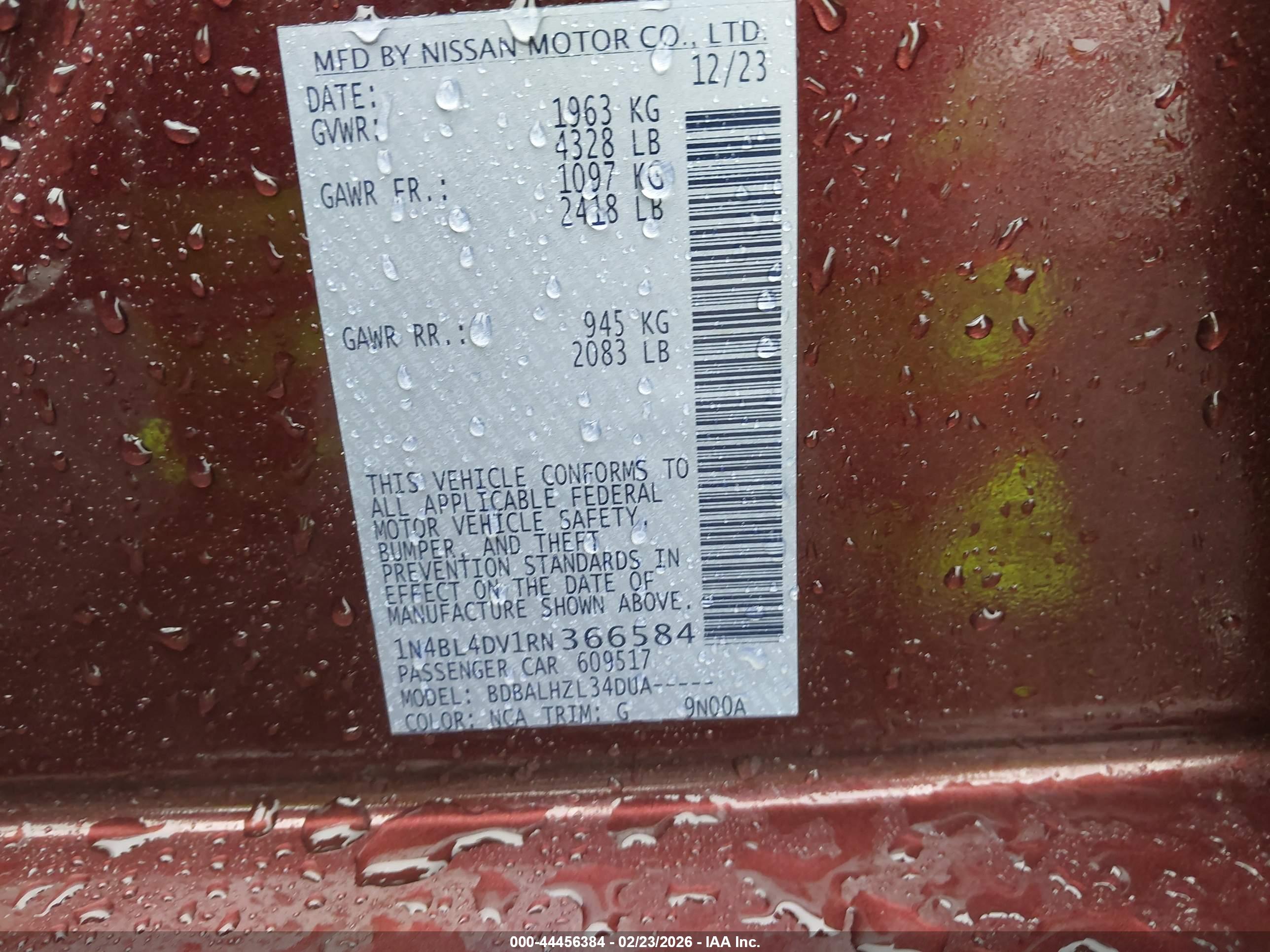 NISSAN ALTIMA image 9
