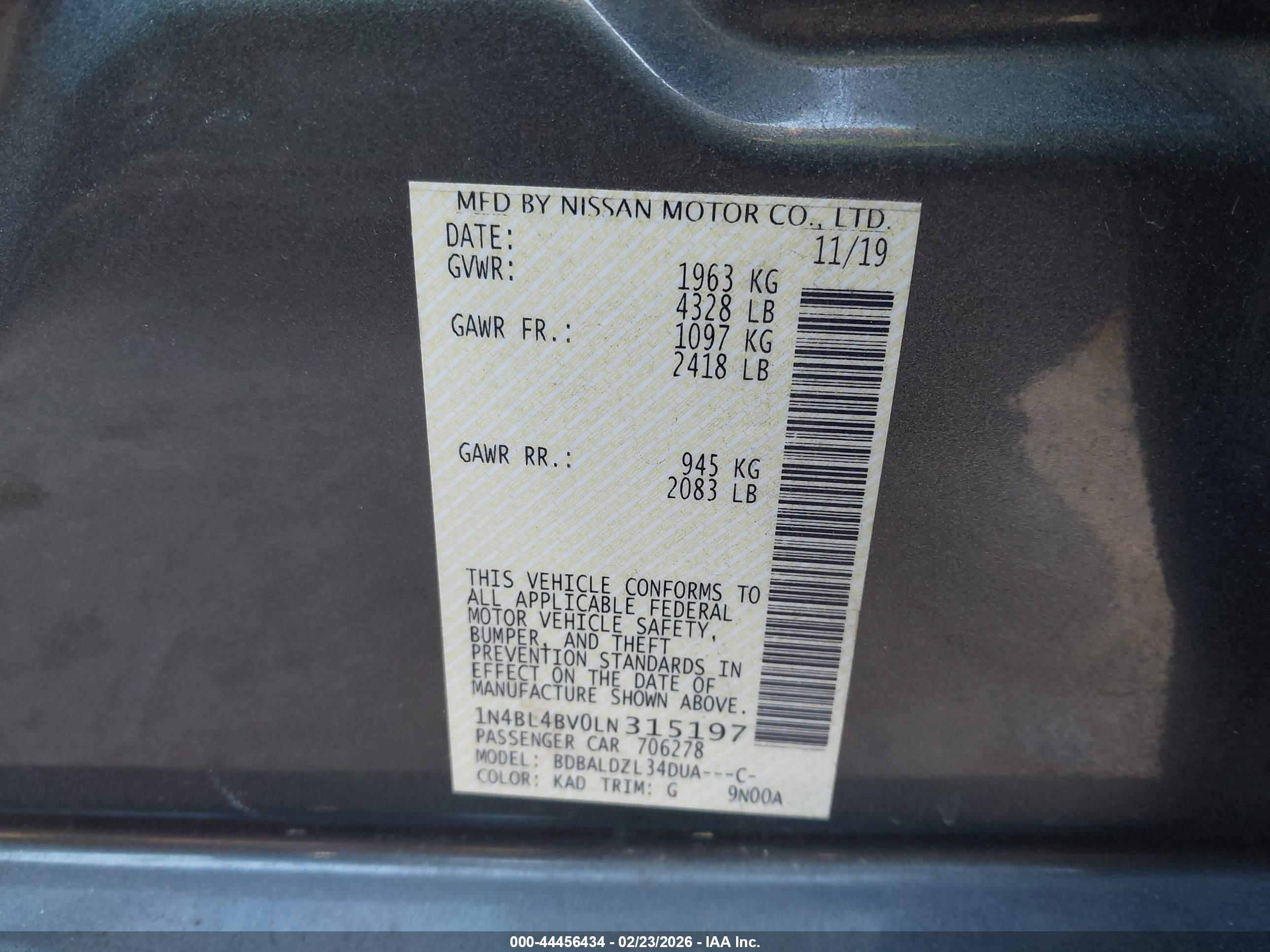NISSAN ALTIMA image 9