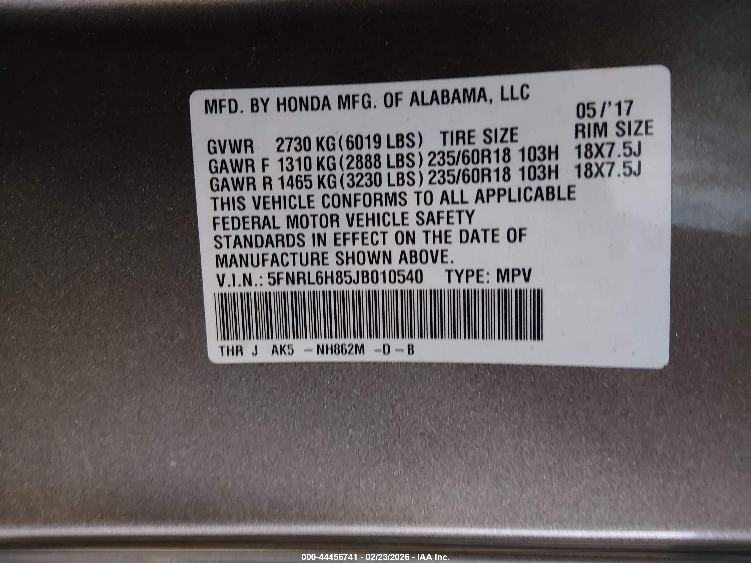 HONDA ODYSSEY image 9