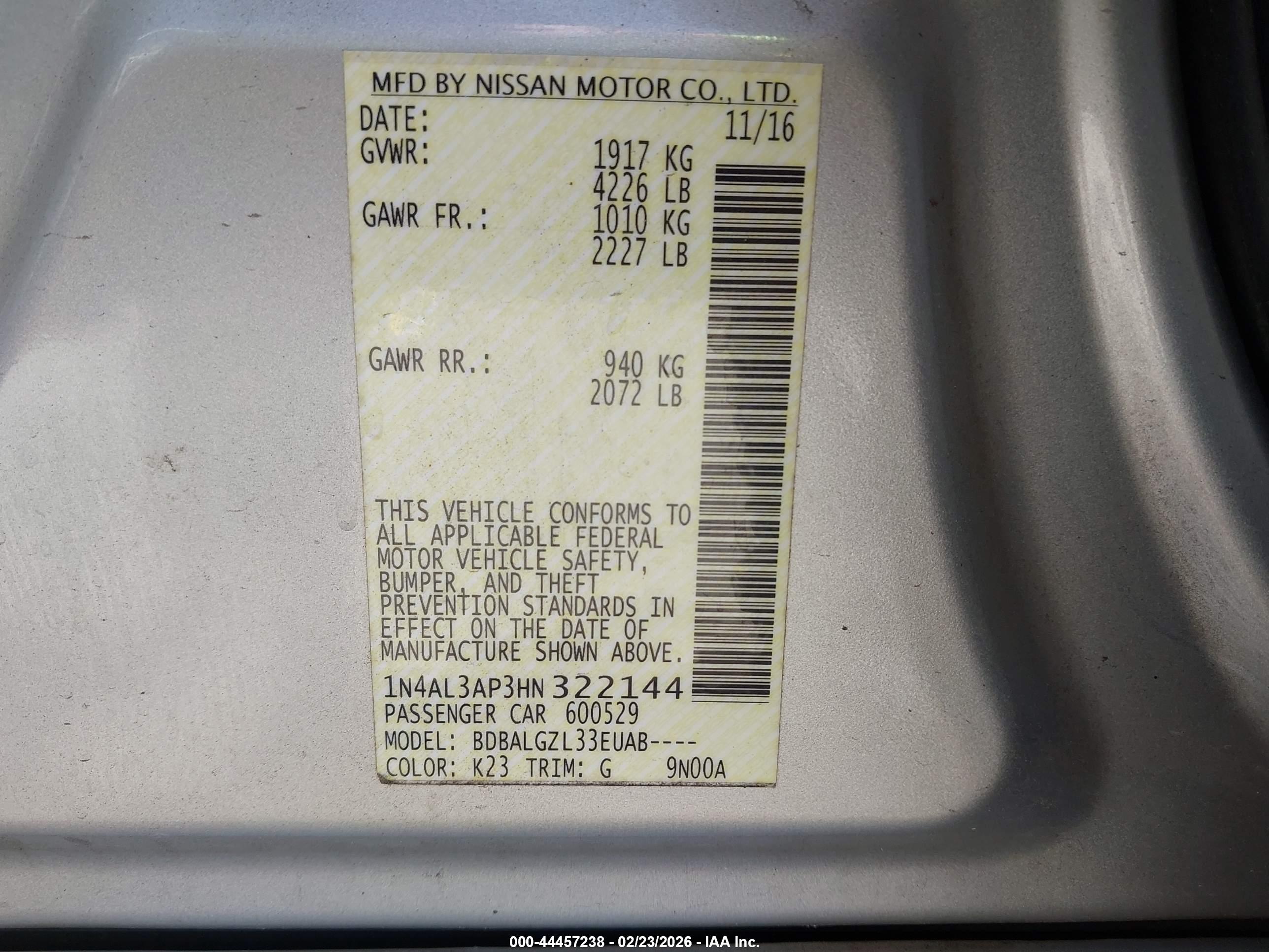 NISSAN ALTIMA image 9
