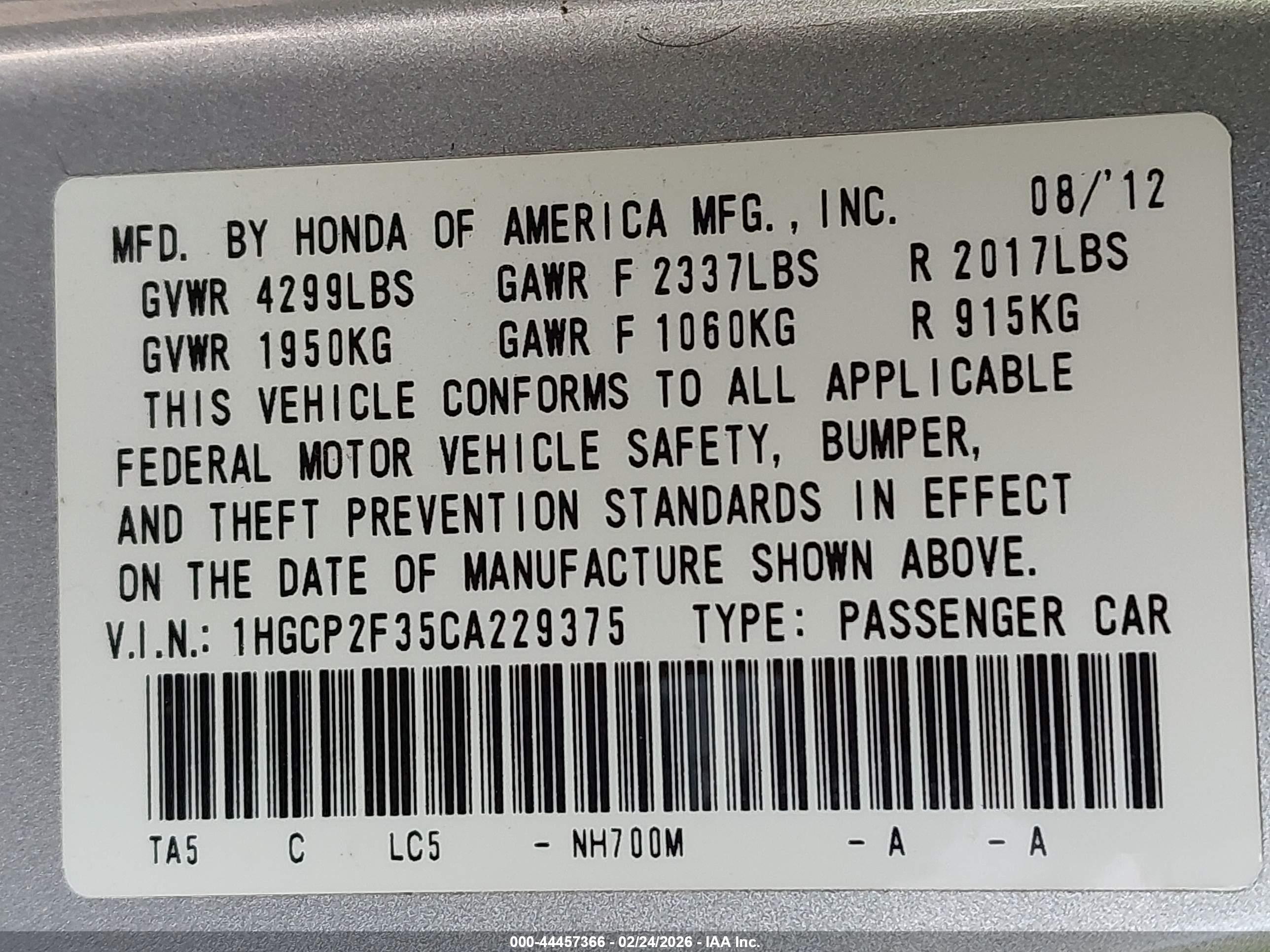 HONDA ACCORD image 9