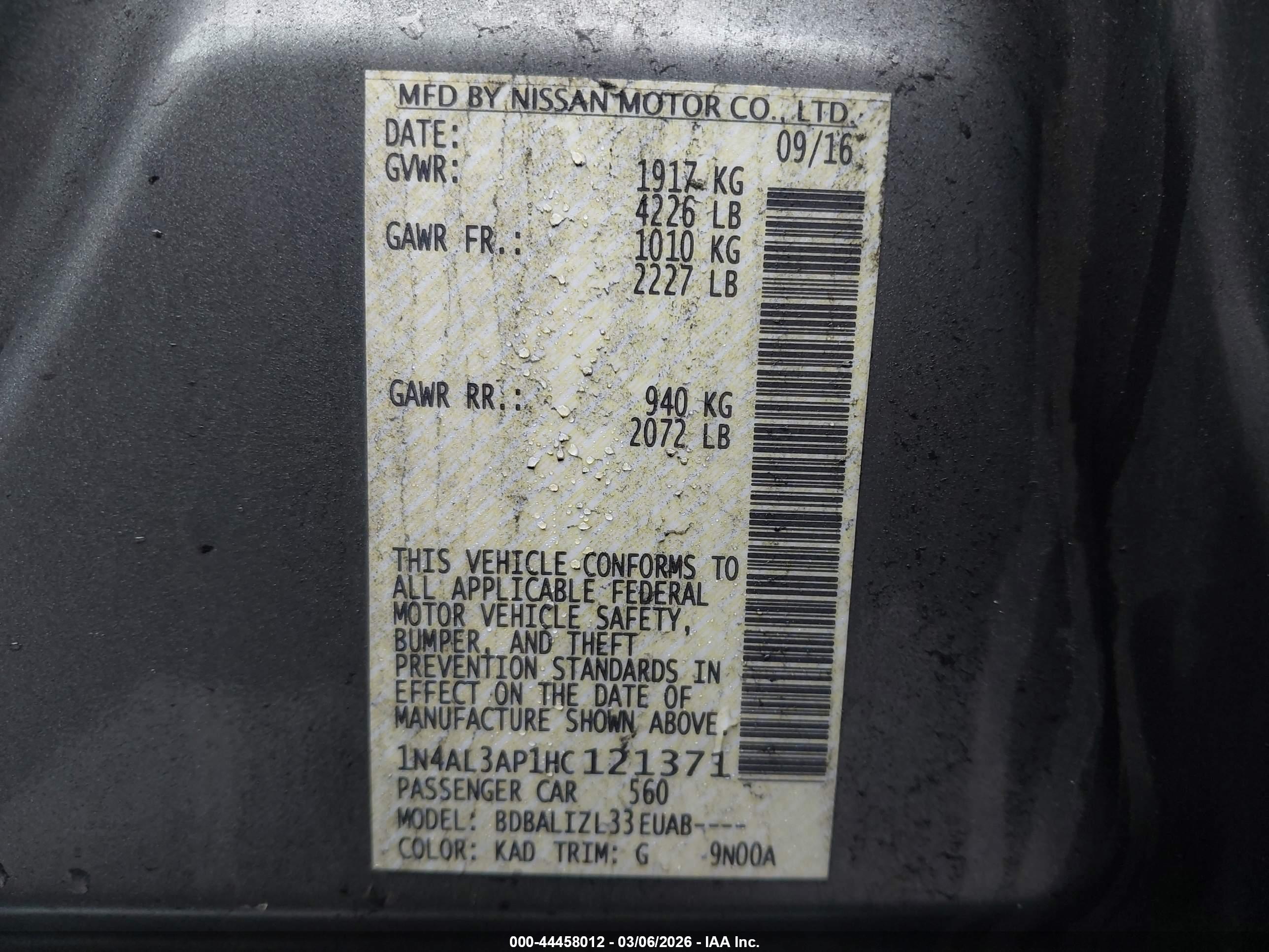 NISSAN ALTIMA image 9
