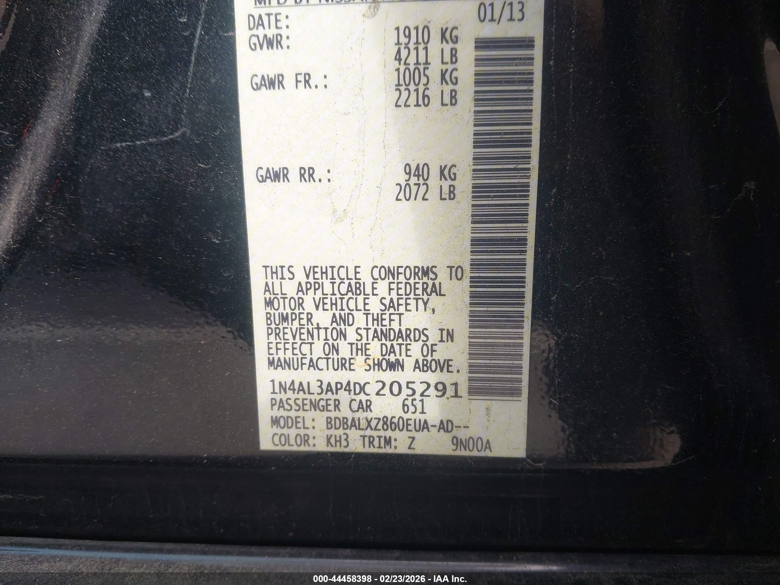 NISSAN ALTIMA image 9