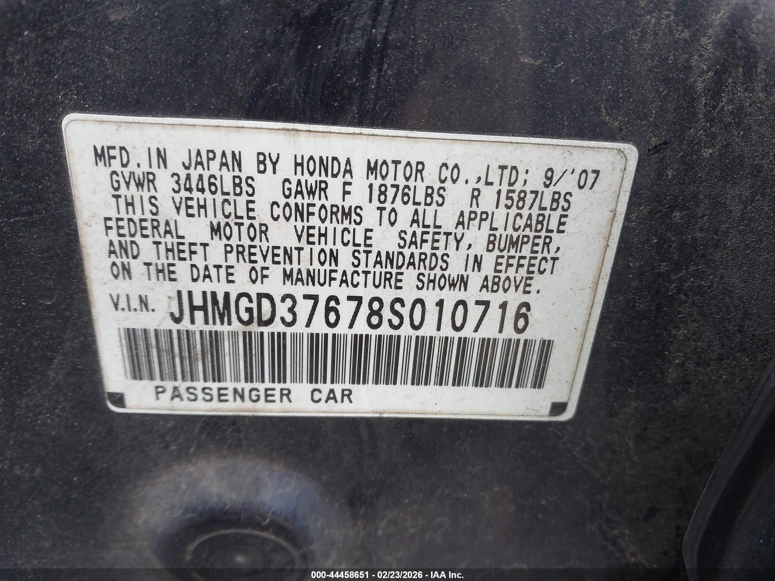 HONDA FIT image 9