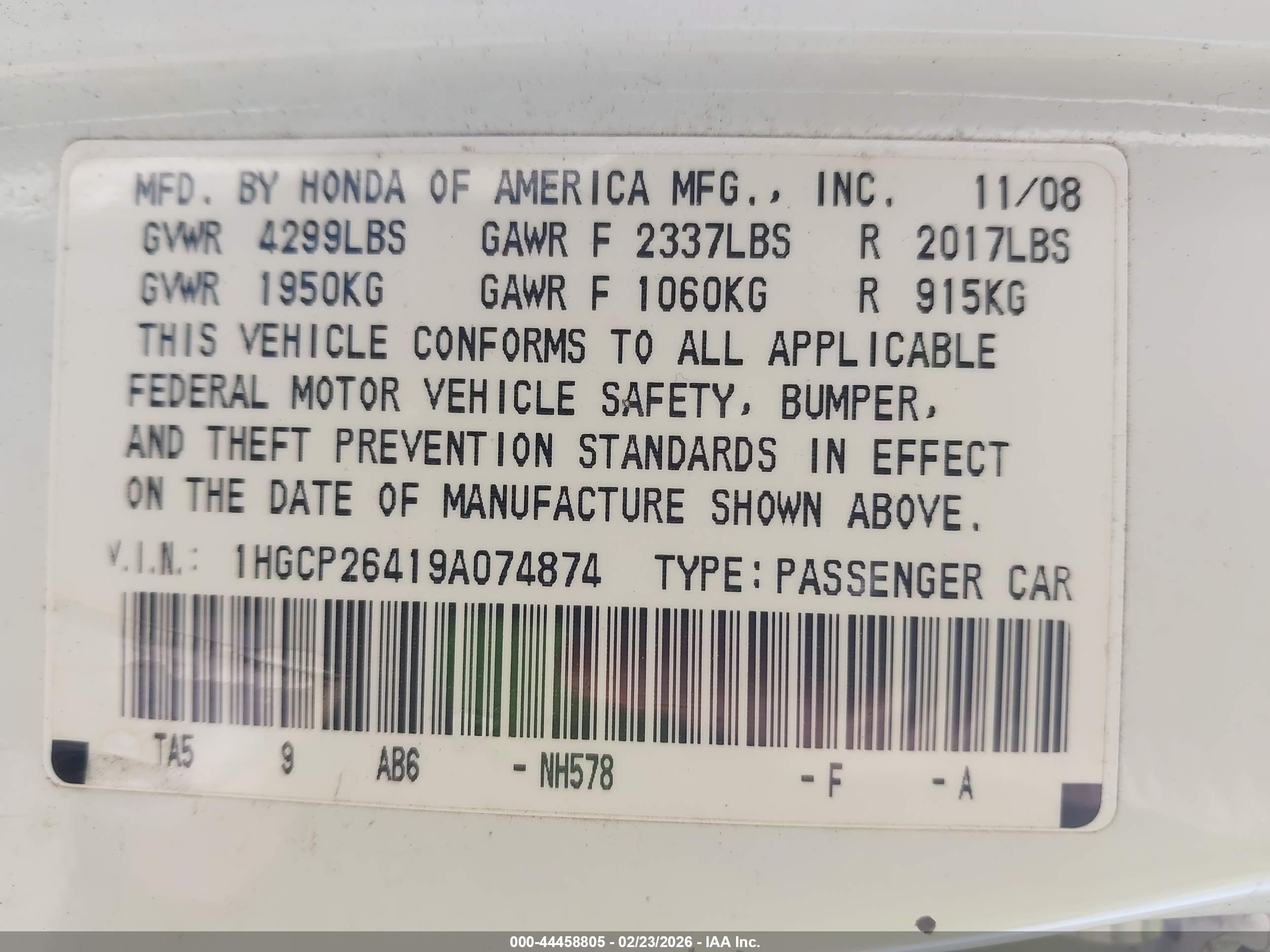 HONDA ACCORD image 9