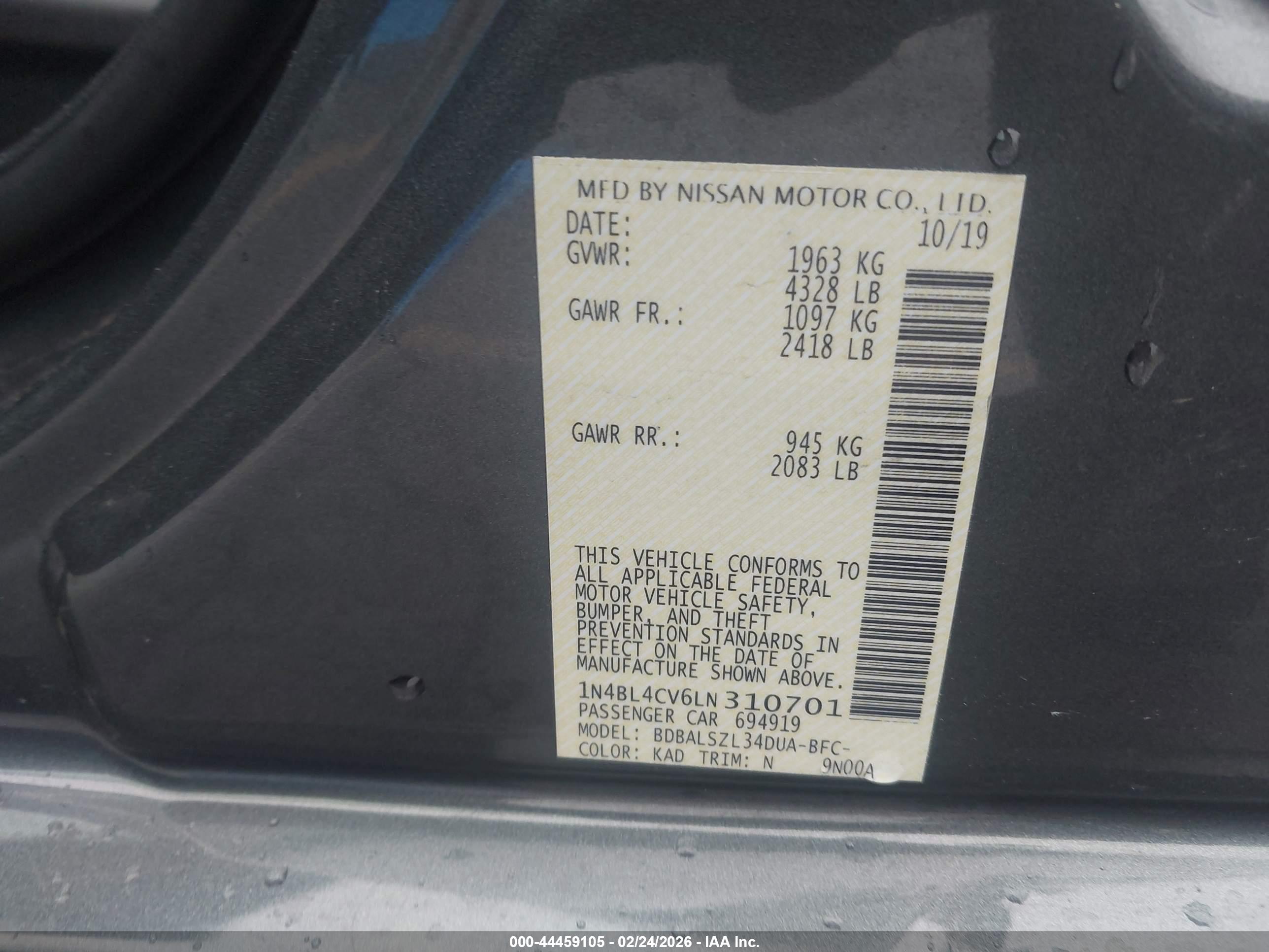 NISSAN ALTIMA image 9