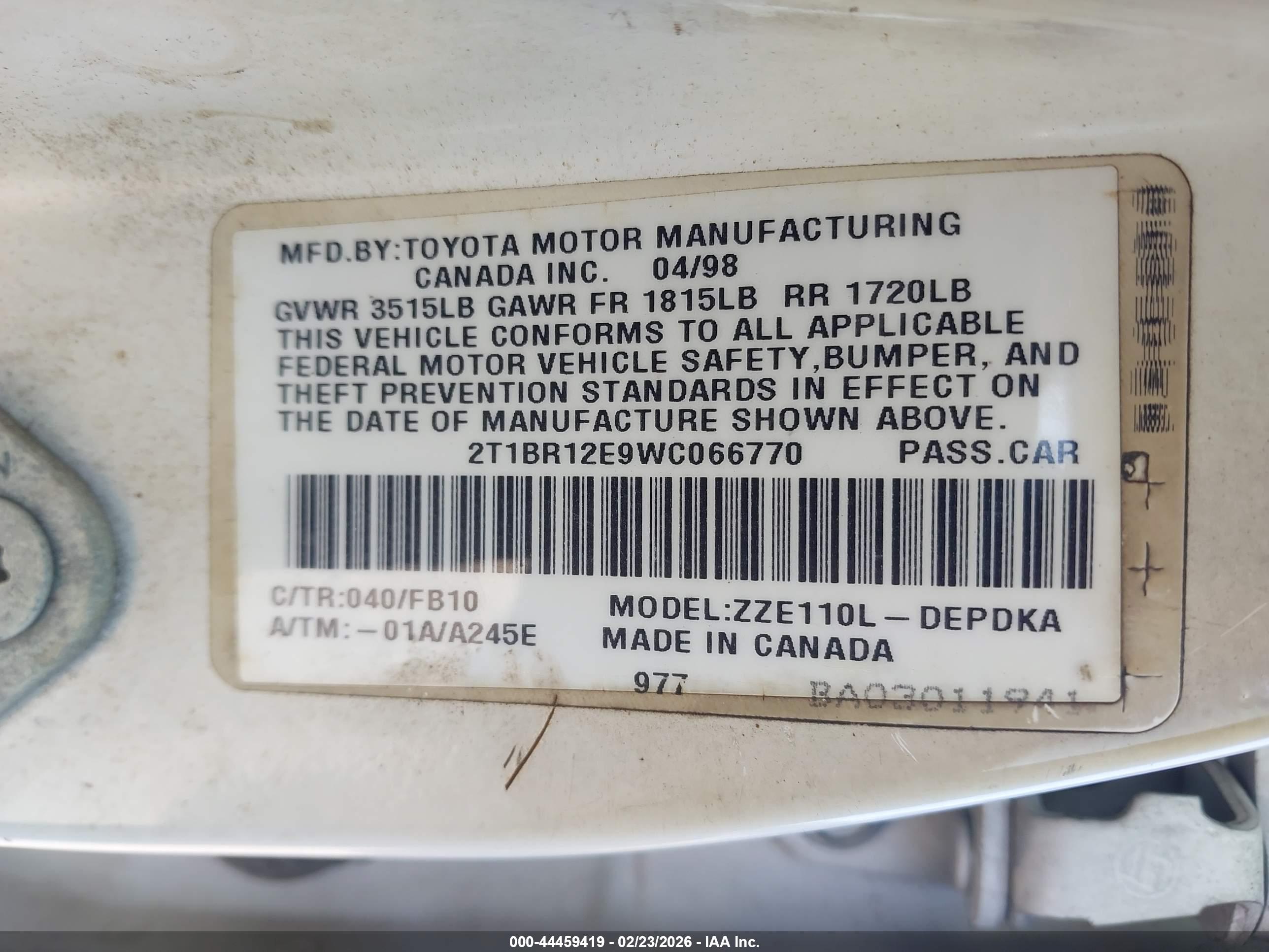TOYOTA COROLLA image 9