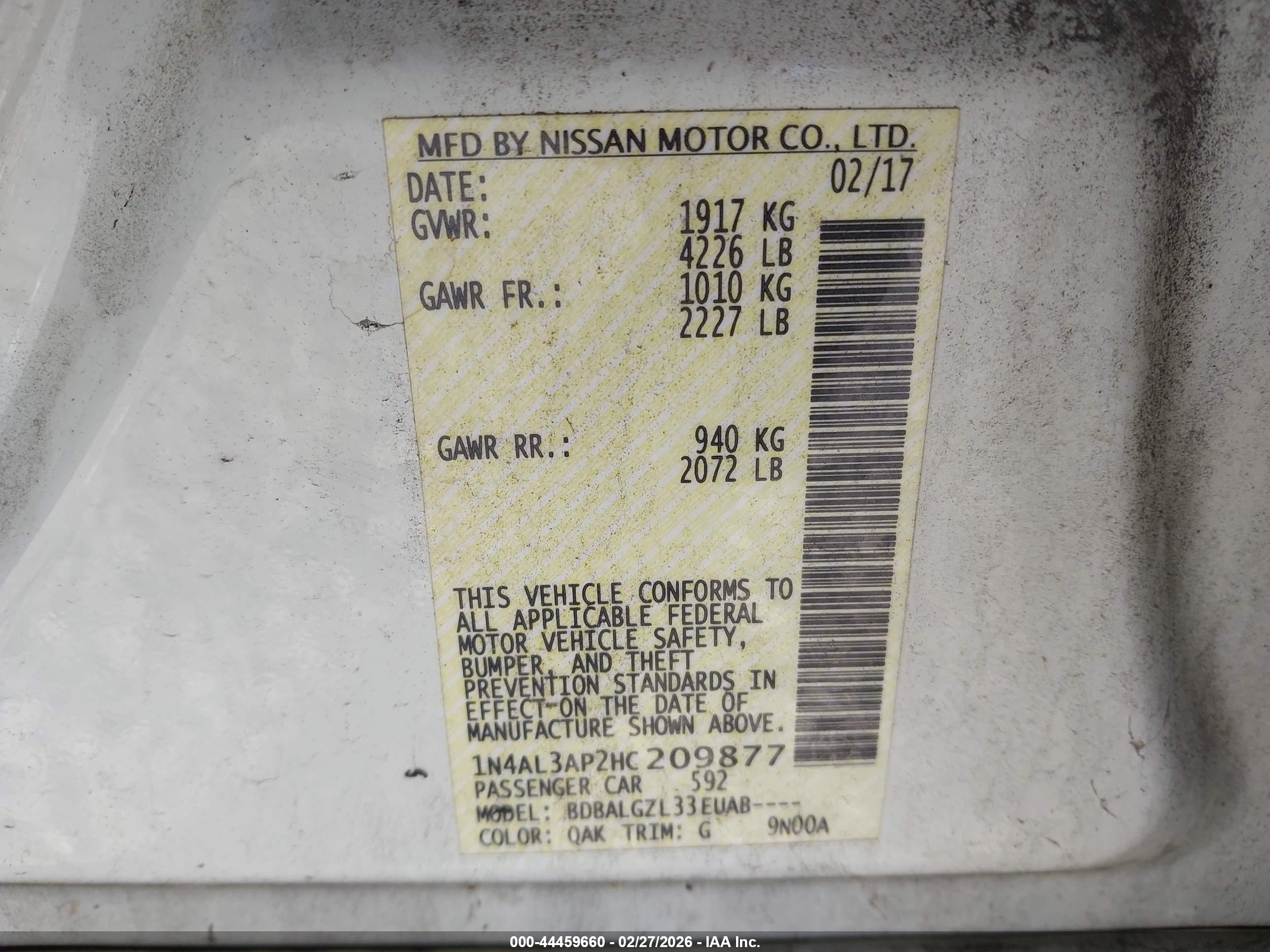 NISSAN ALTIMA image 9