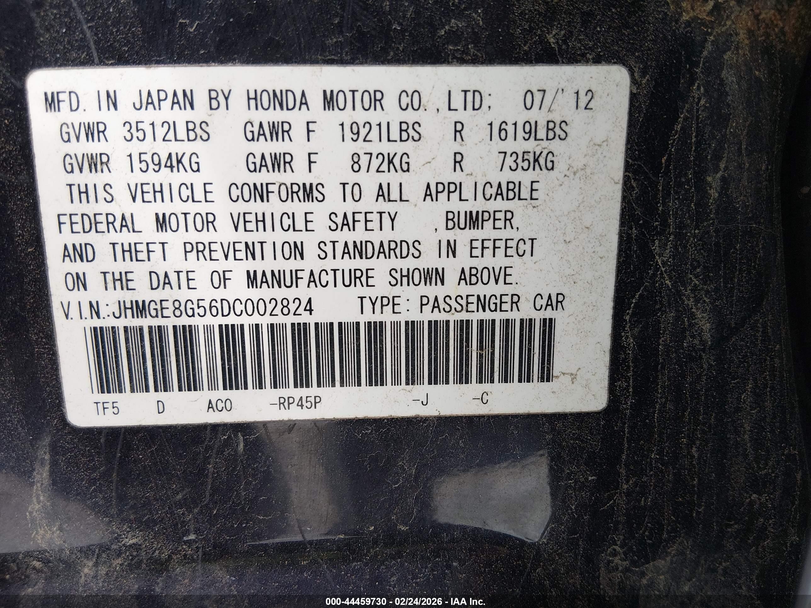 HONDA FIT image 9