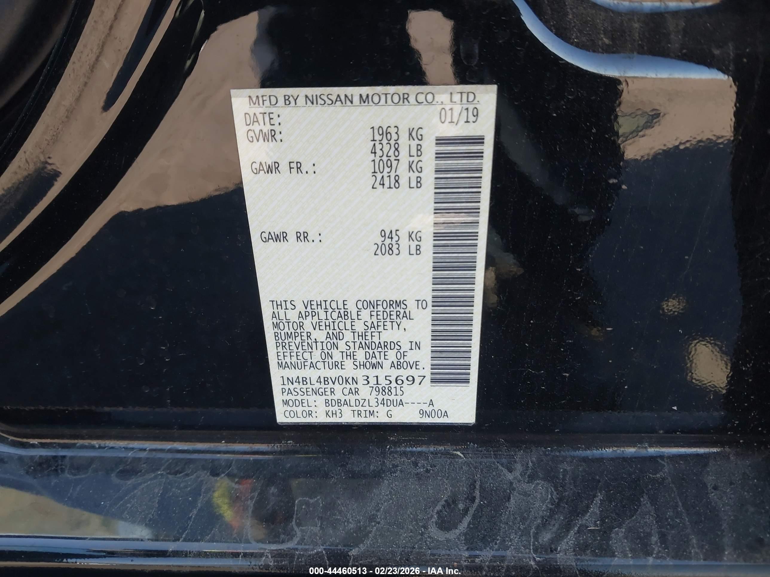 NISSAN ALTIMA image 9
