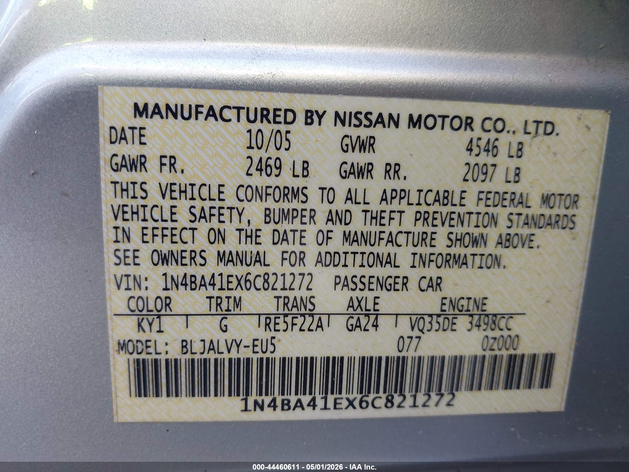 NISSAN MAXIMA image 9