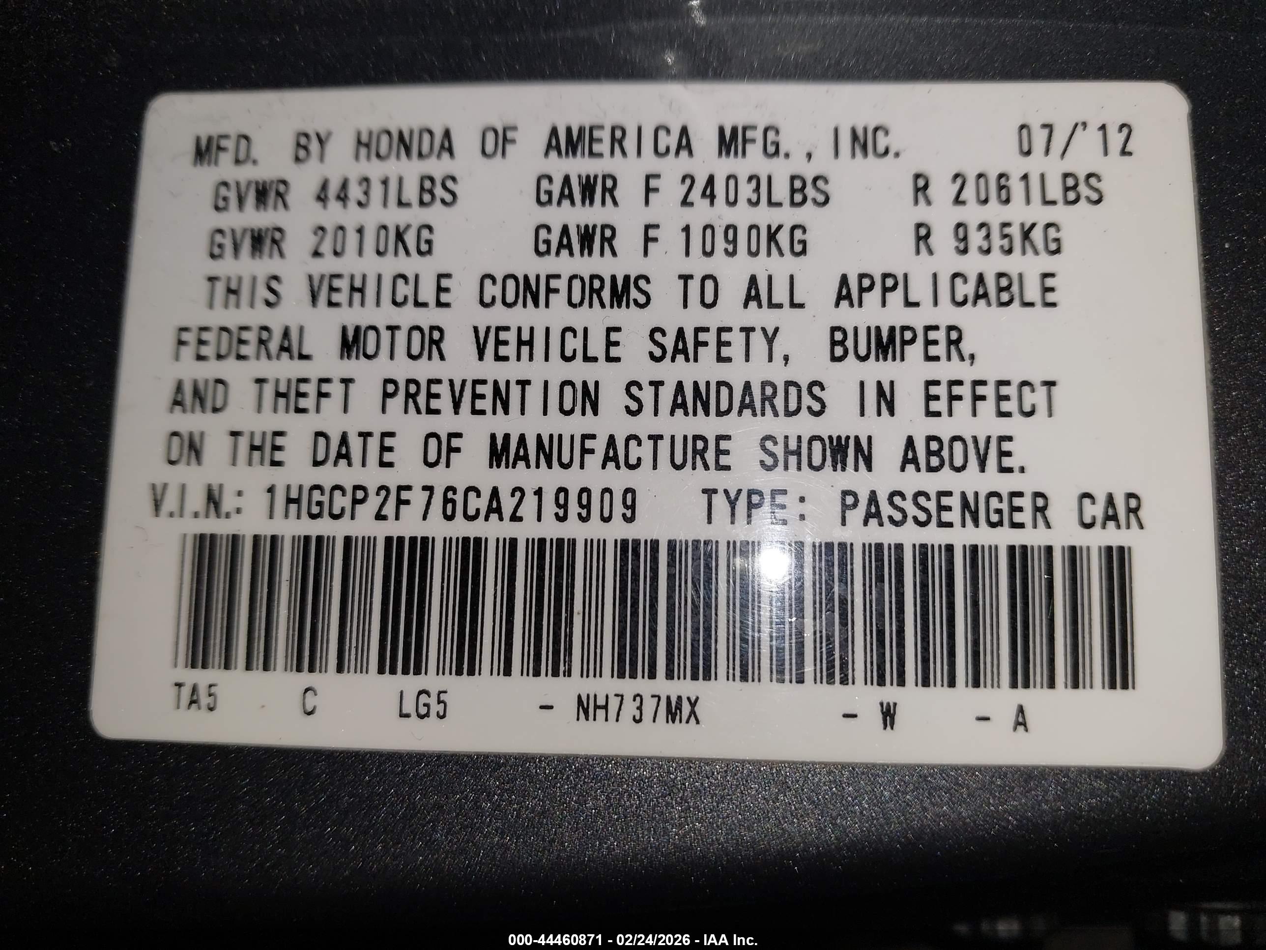 HONDA ACCORD image 9