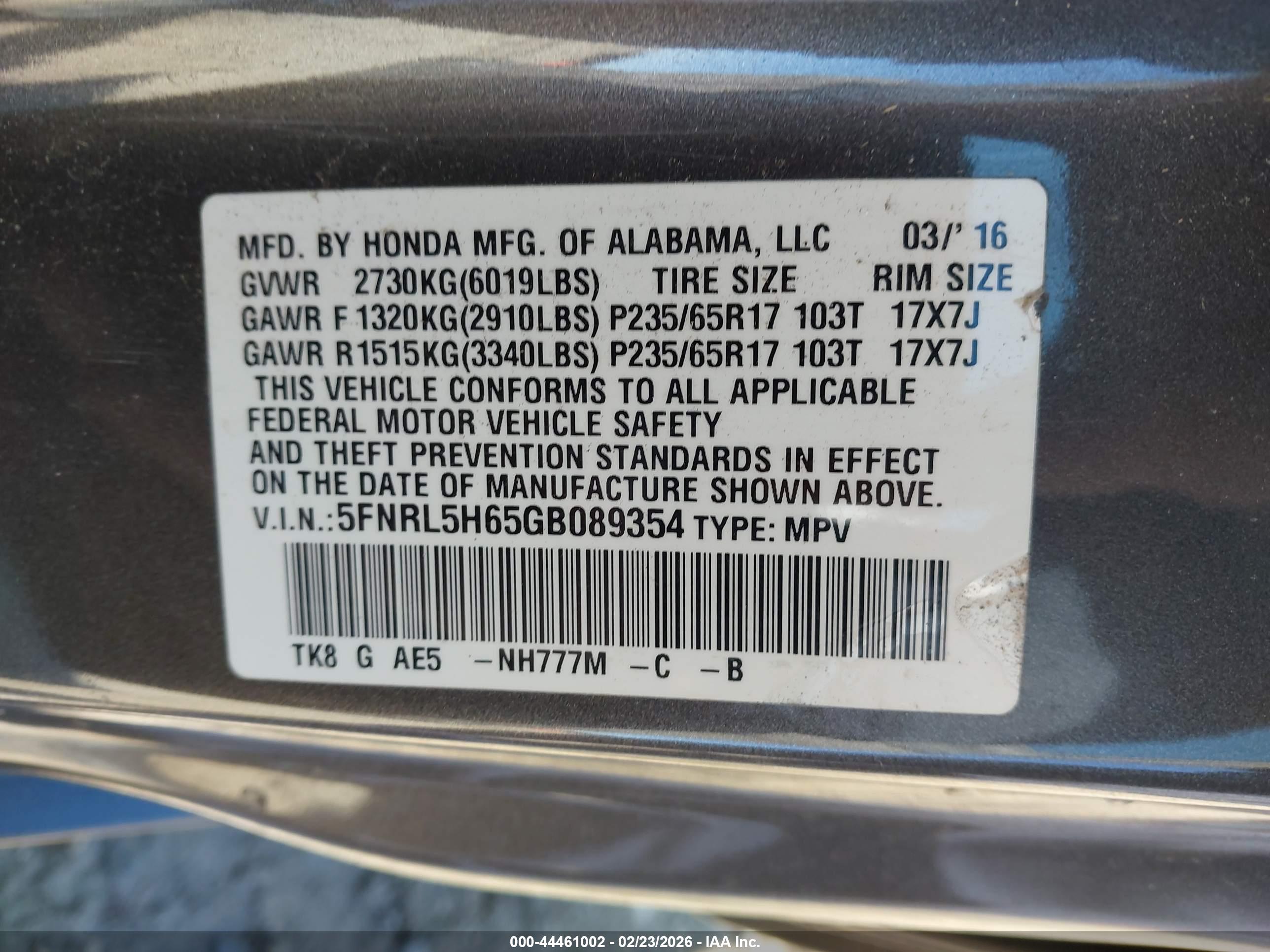 HONDA ODYSSEY image 9