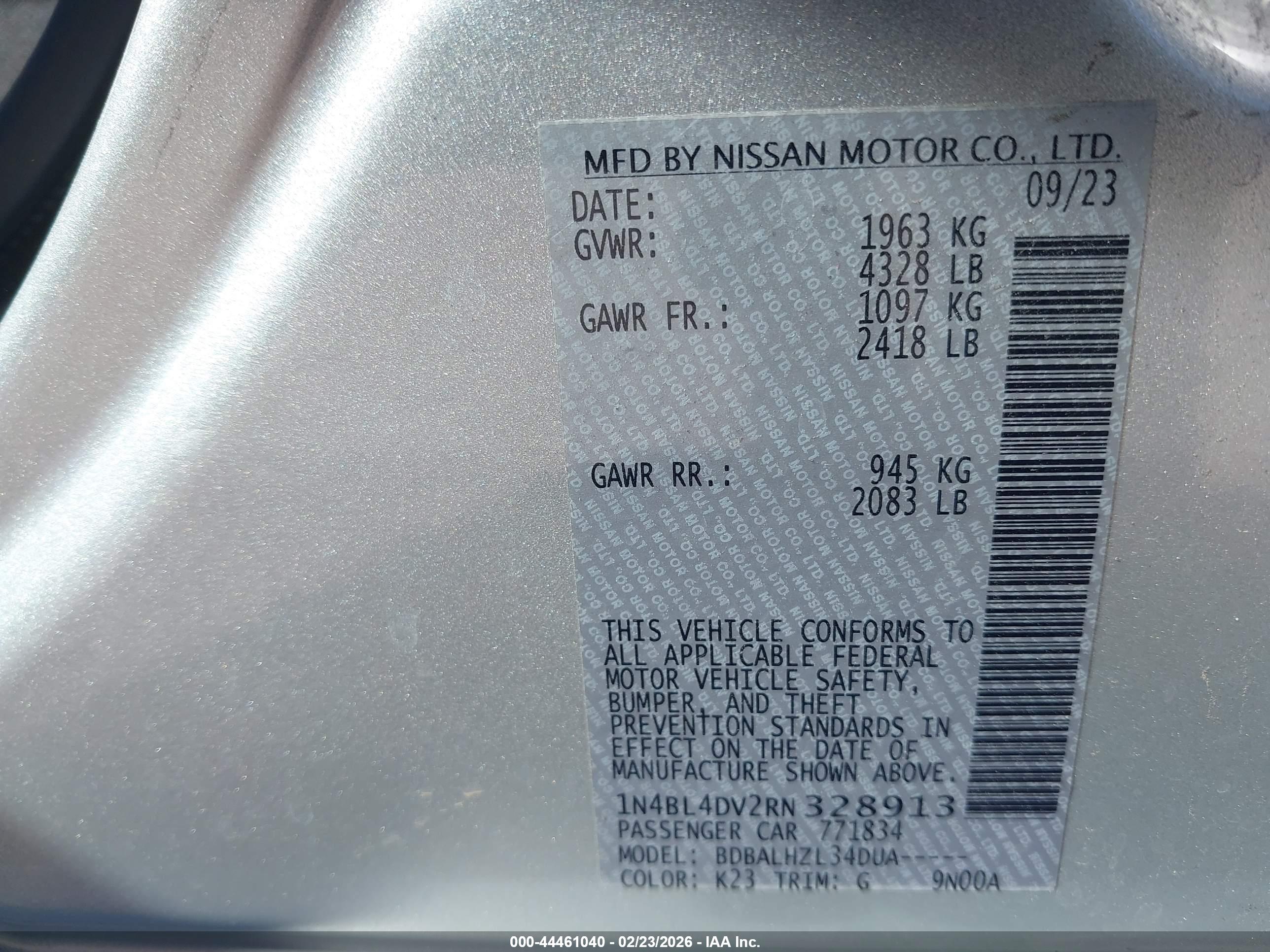 NISSAN ALTIMA image 9