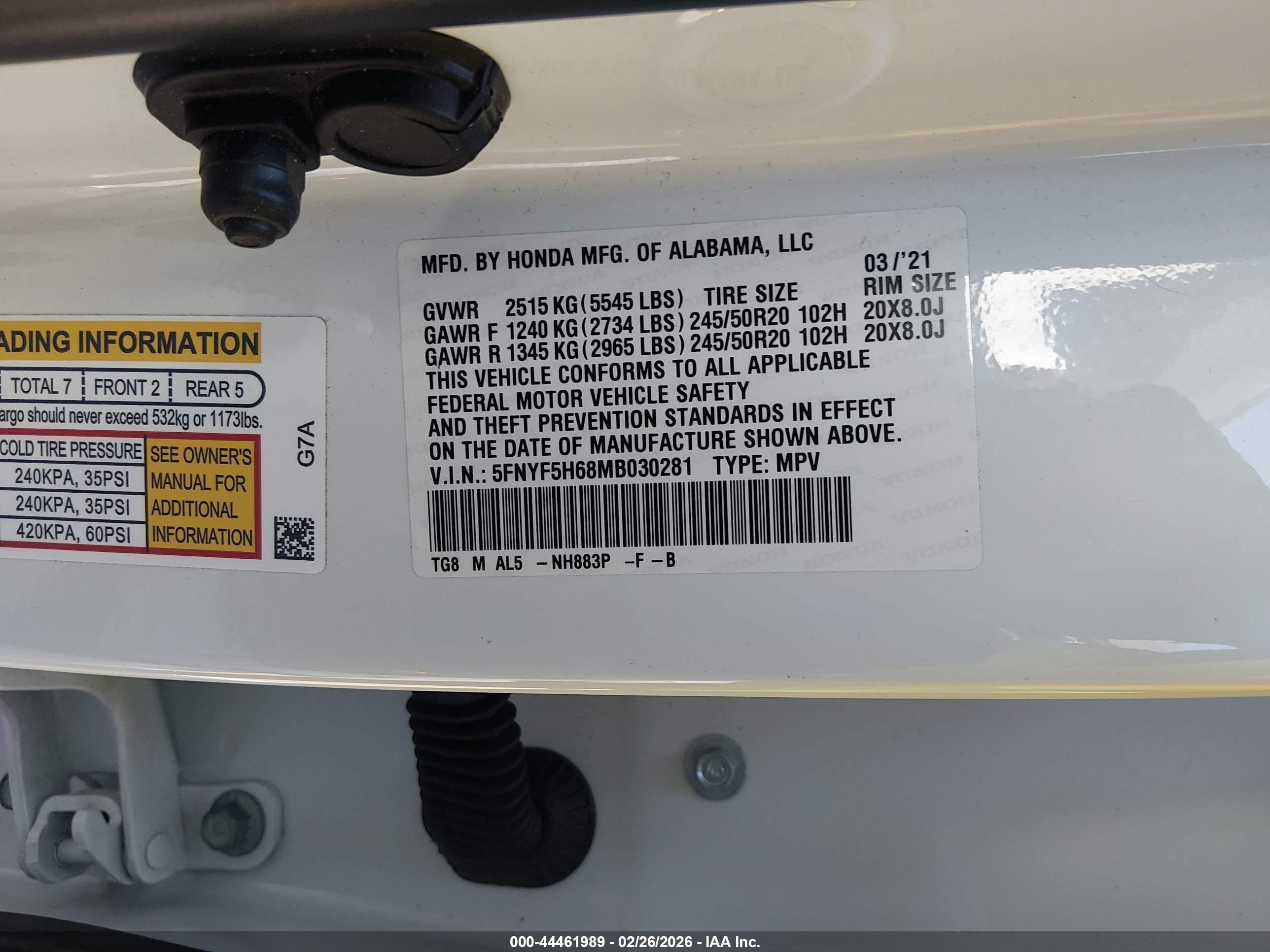 HONDA PILOT image 9